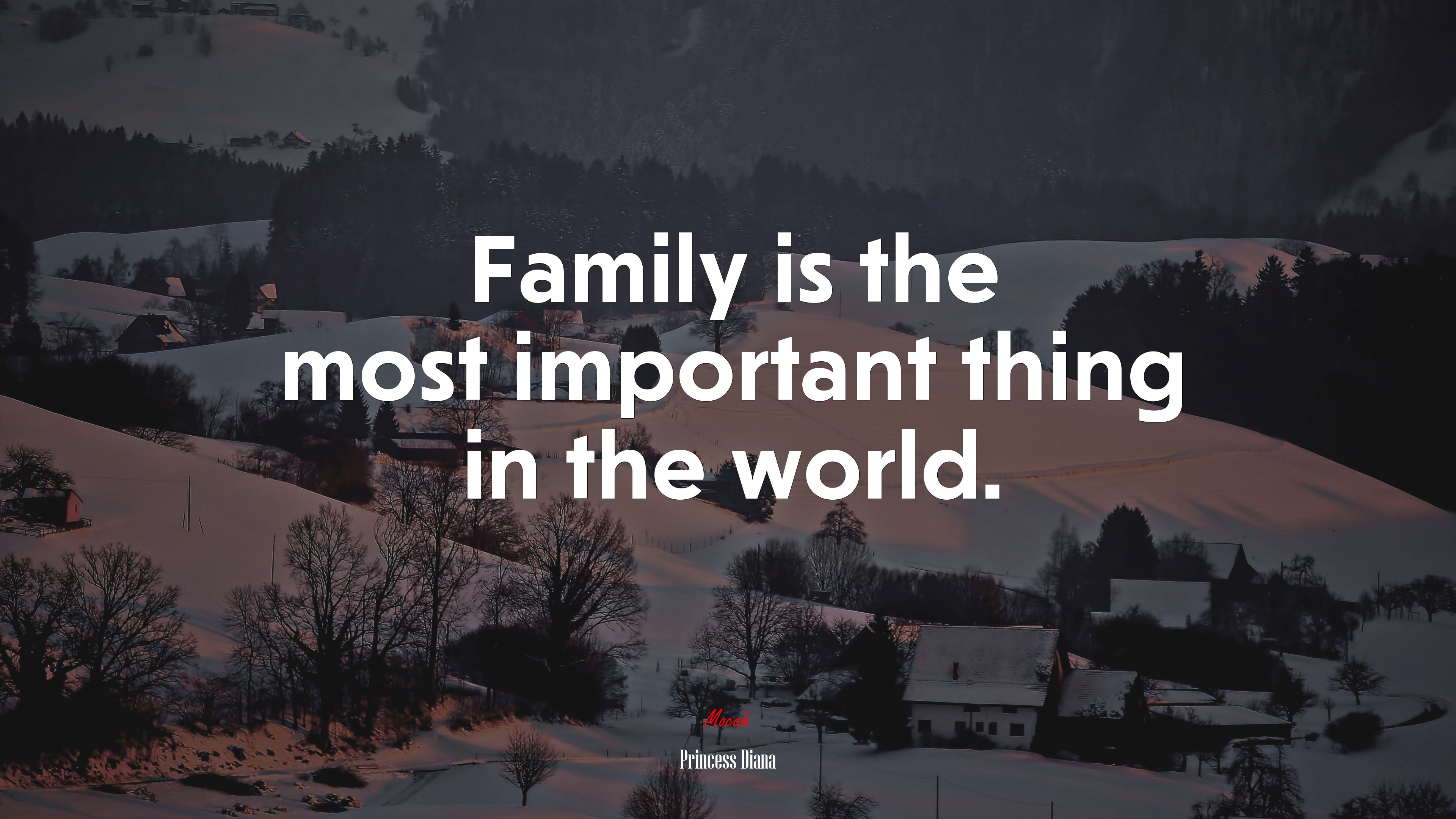 Family is the most important thing in the world. | Princess Diana quote HD Wallpaper