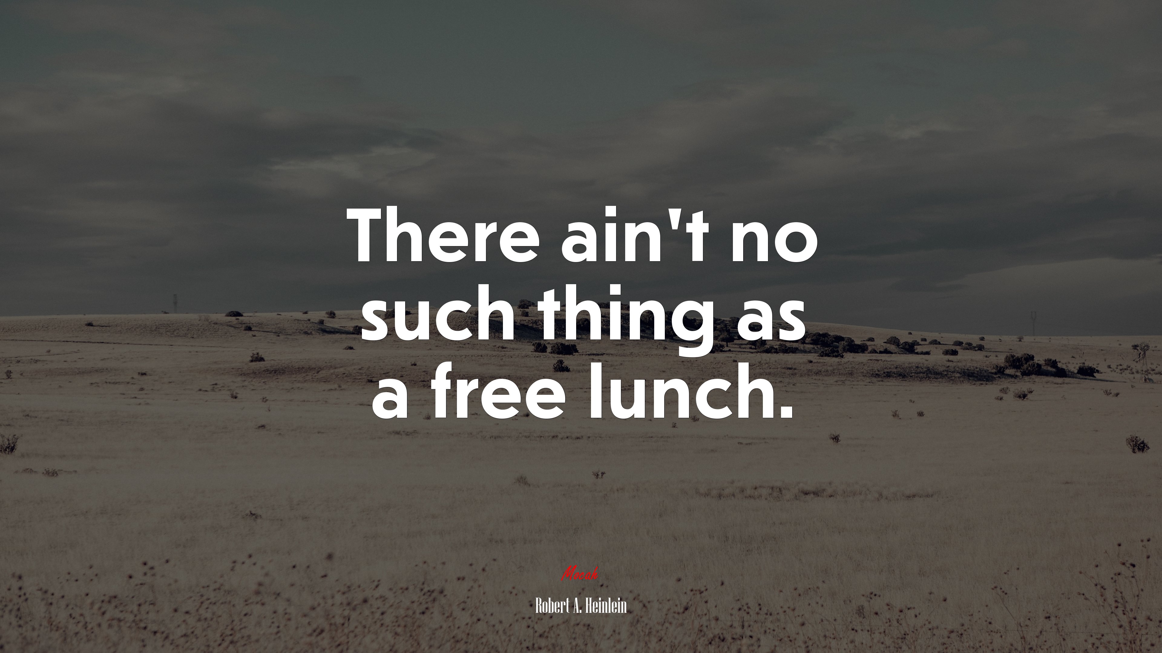There ain’t no such thing as a free lunch. | Robert A. Heinlein quote HD Wallpaper