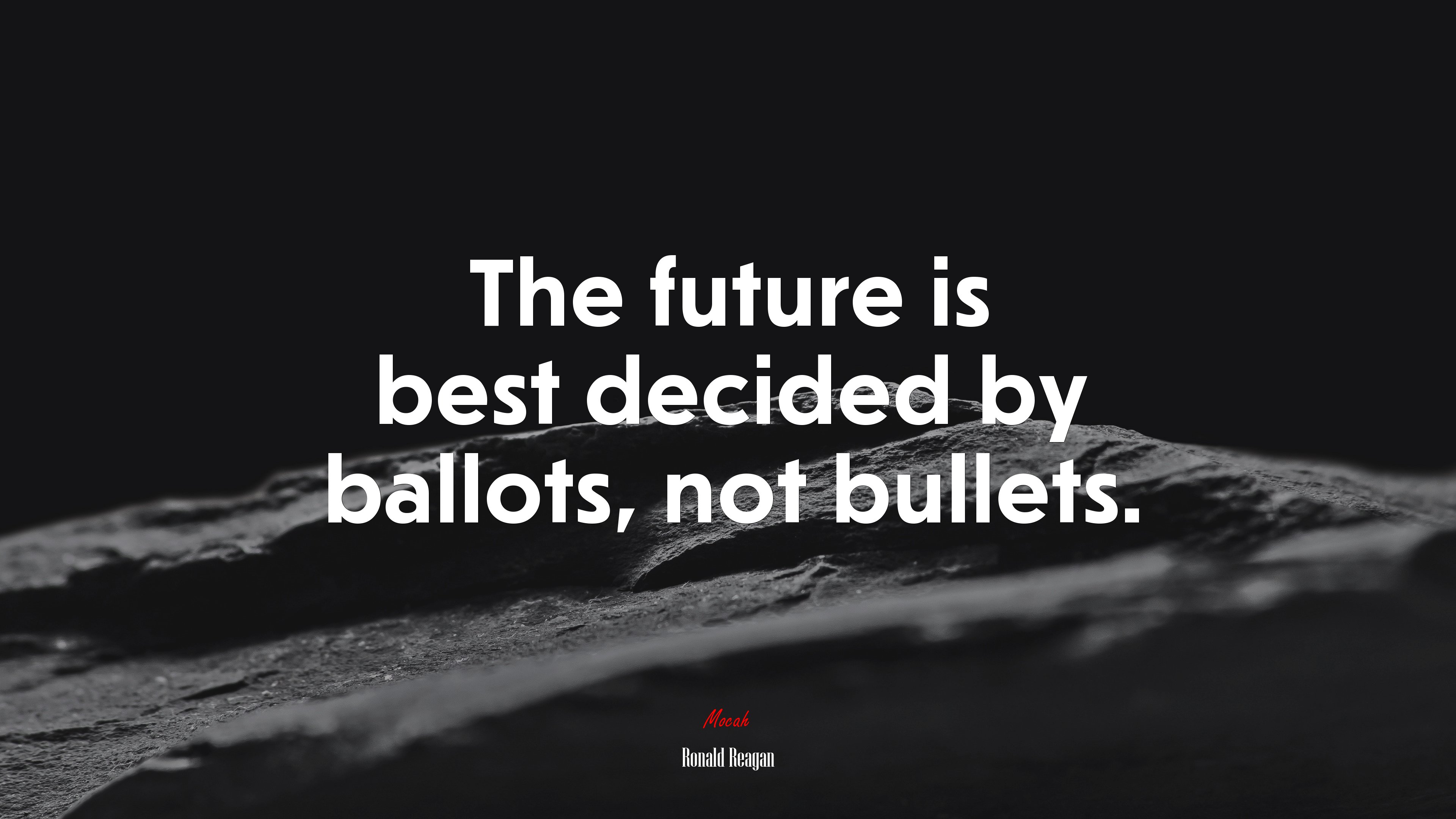 The future is best decided by ballots, not bullets. | Ronald Reagan quote HD Wallpaper