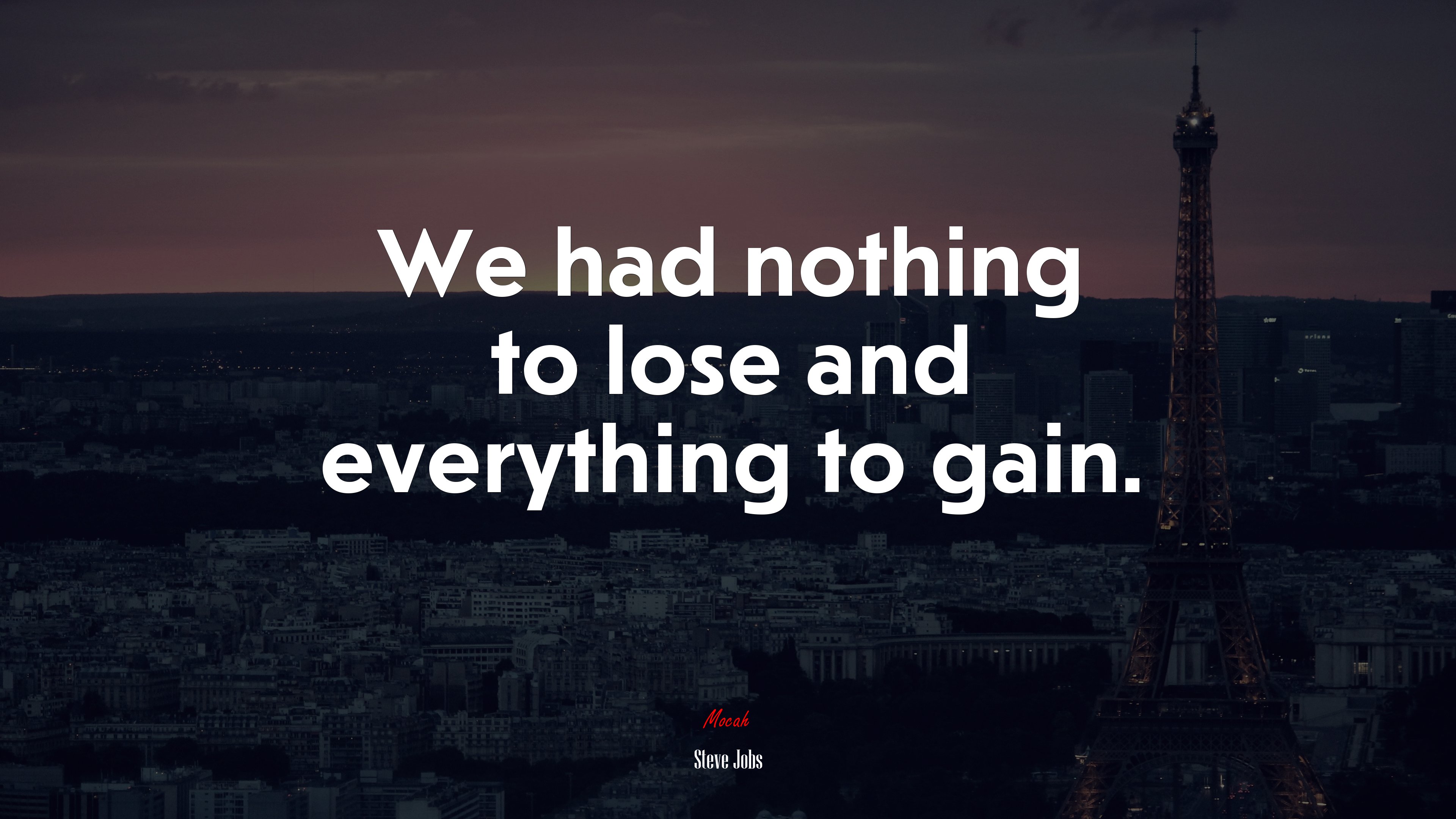 We had nothing to lose and everything to gain. | Steve Jobs quote HD Wallpaper