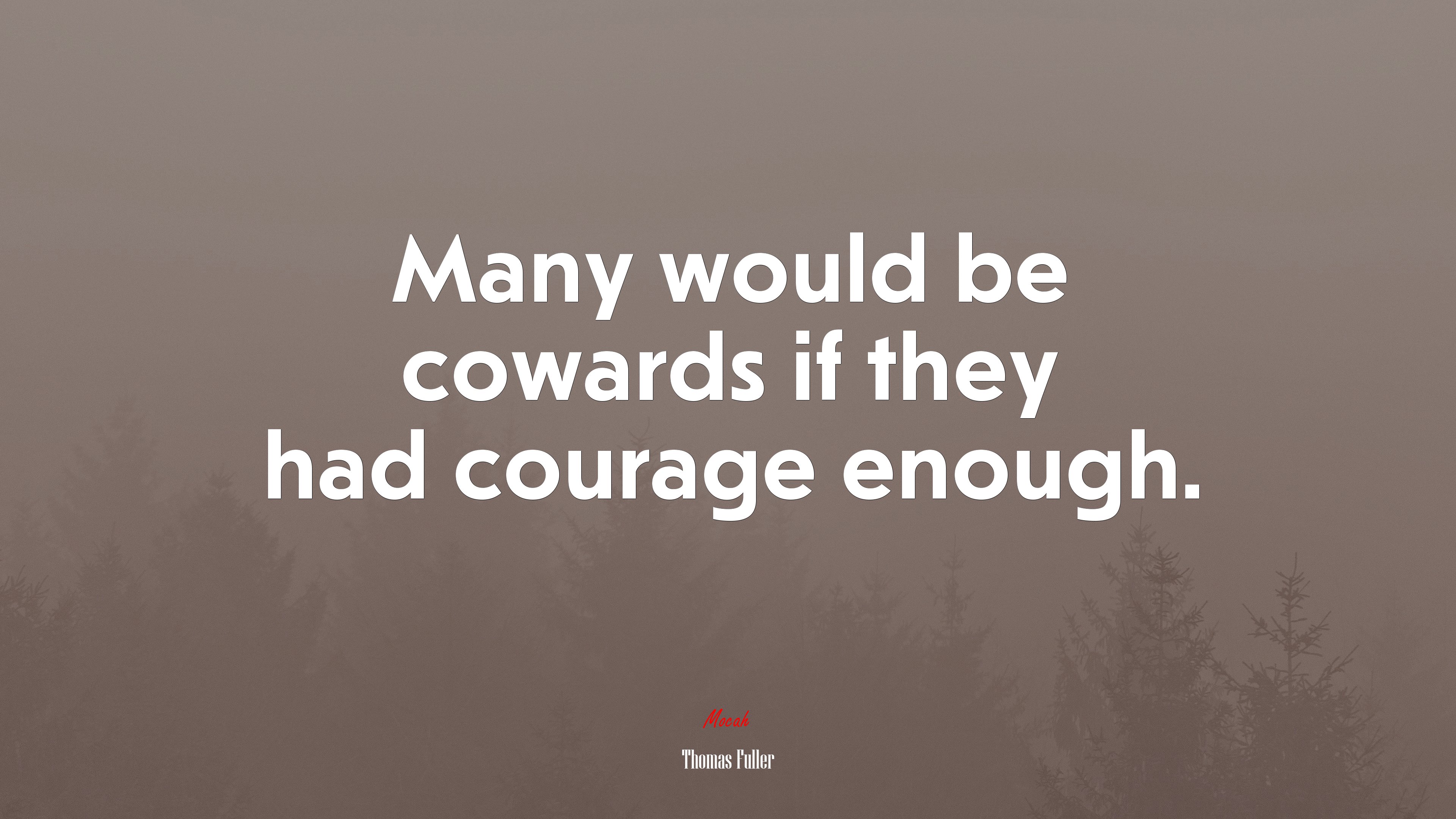 Many would be cowards if they had courage enough. | Thomas Fuller quote HD Wallpaper
