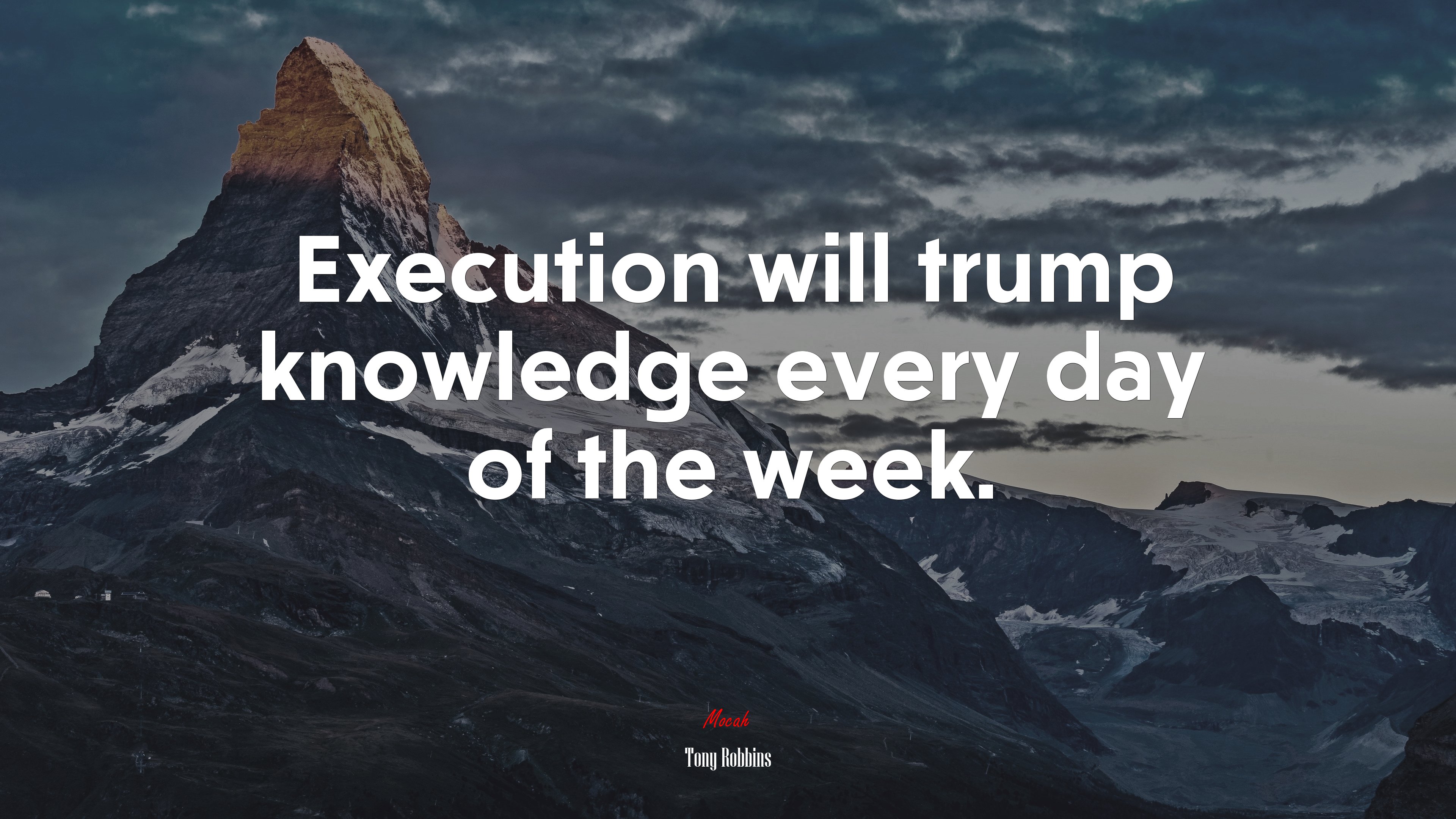 Execution will trump knowledge every day of the week. | Tony Robbins quote HD Wallpaper