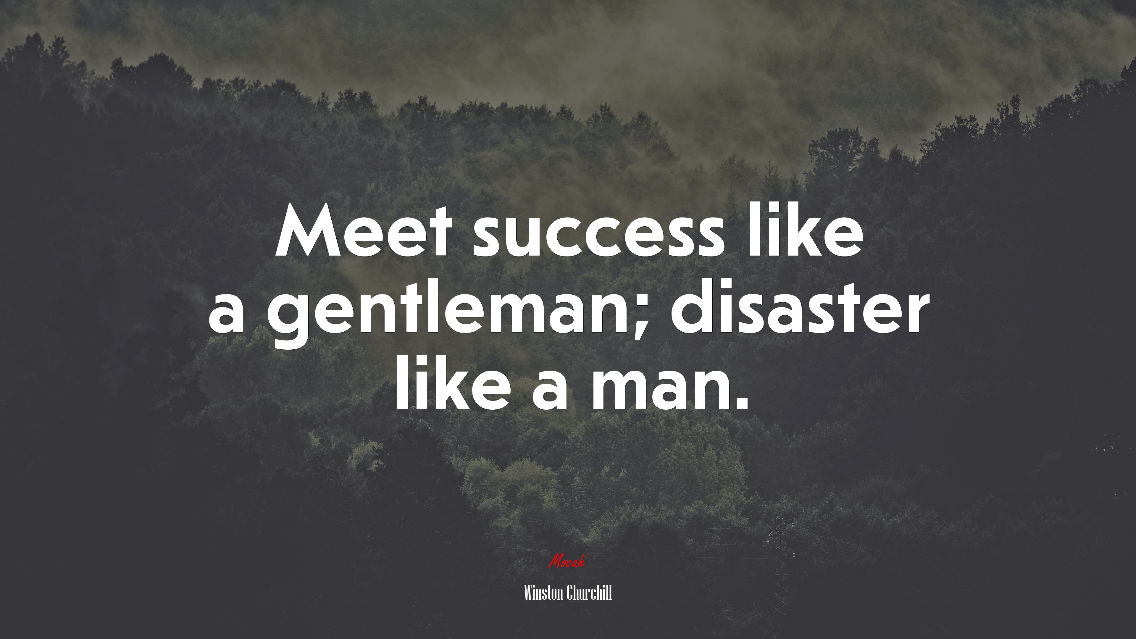 Meet success like a gentleman; disaster like a man. | Winston Churchill quote HD Wallpaper