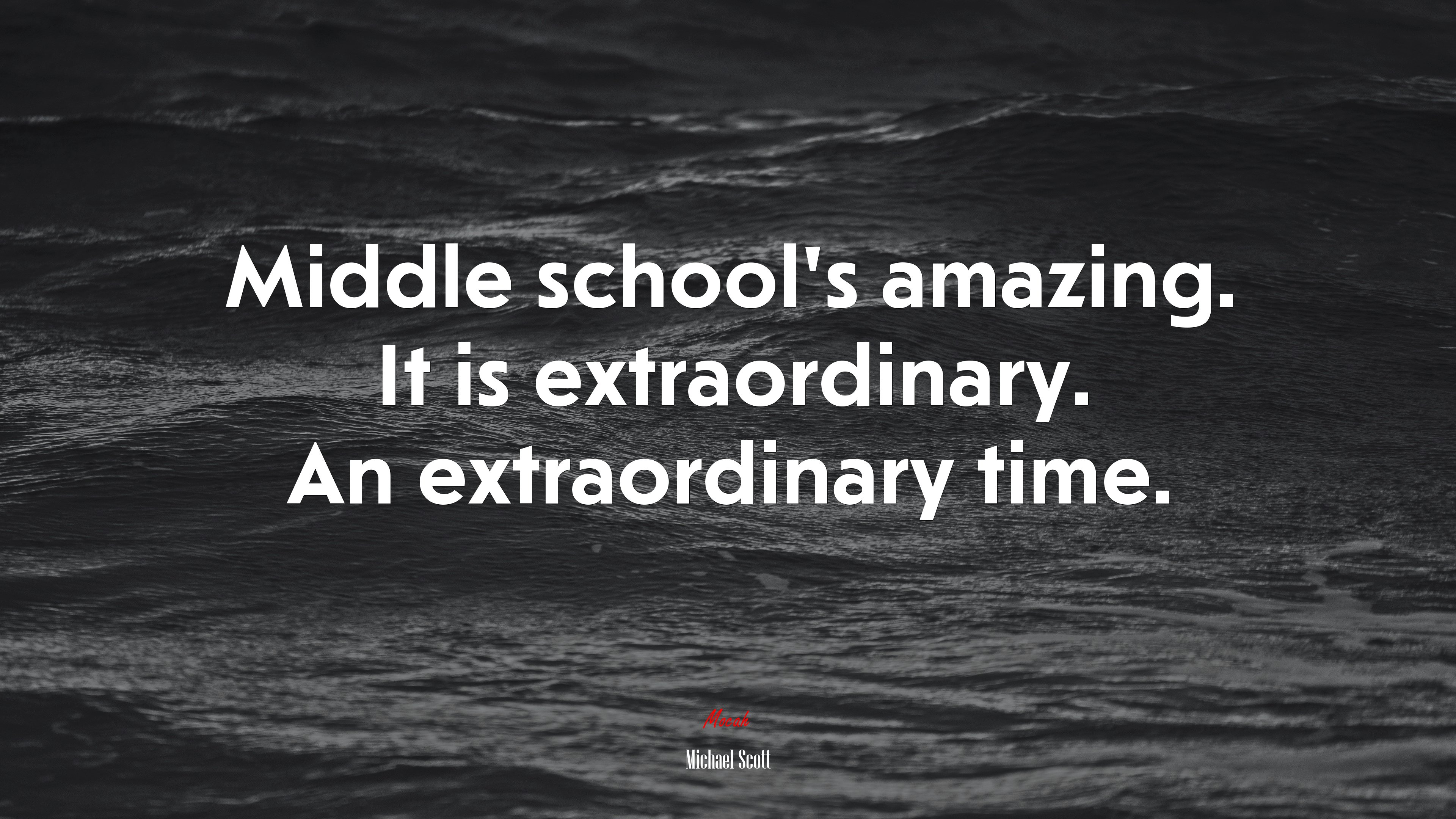 Middle school’s amazing. It is extraordinary. An extraordinary time. | Michael Scott quote HD Wallpaper