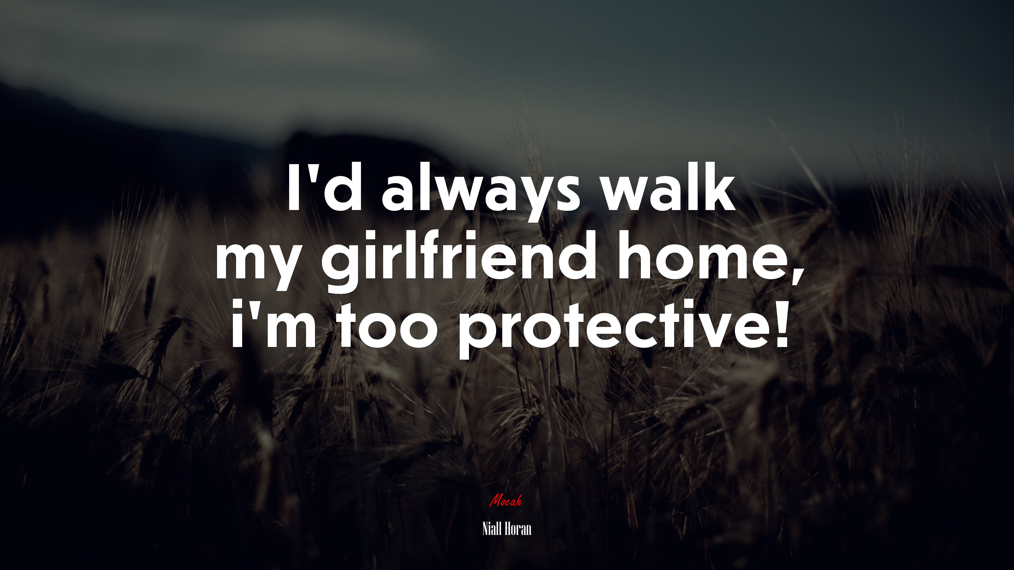 I’d always walk my girlfriend home, i’m too protective! | Niall Horan quote HD Wallpaper