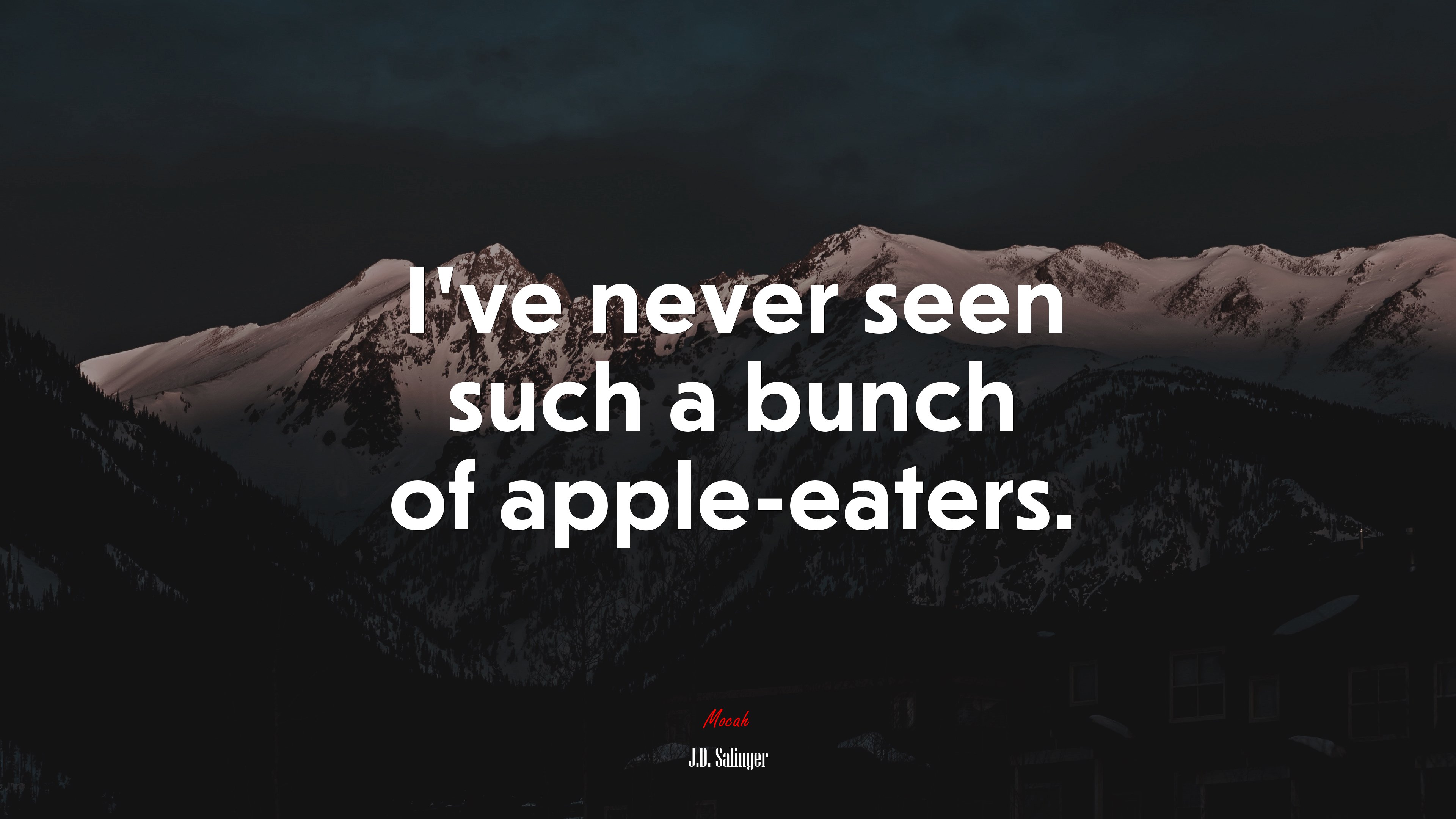 I’ve never seen such a bunch of apple-eaters. | J.D. Salinger quote HD Wallpaper