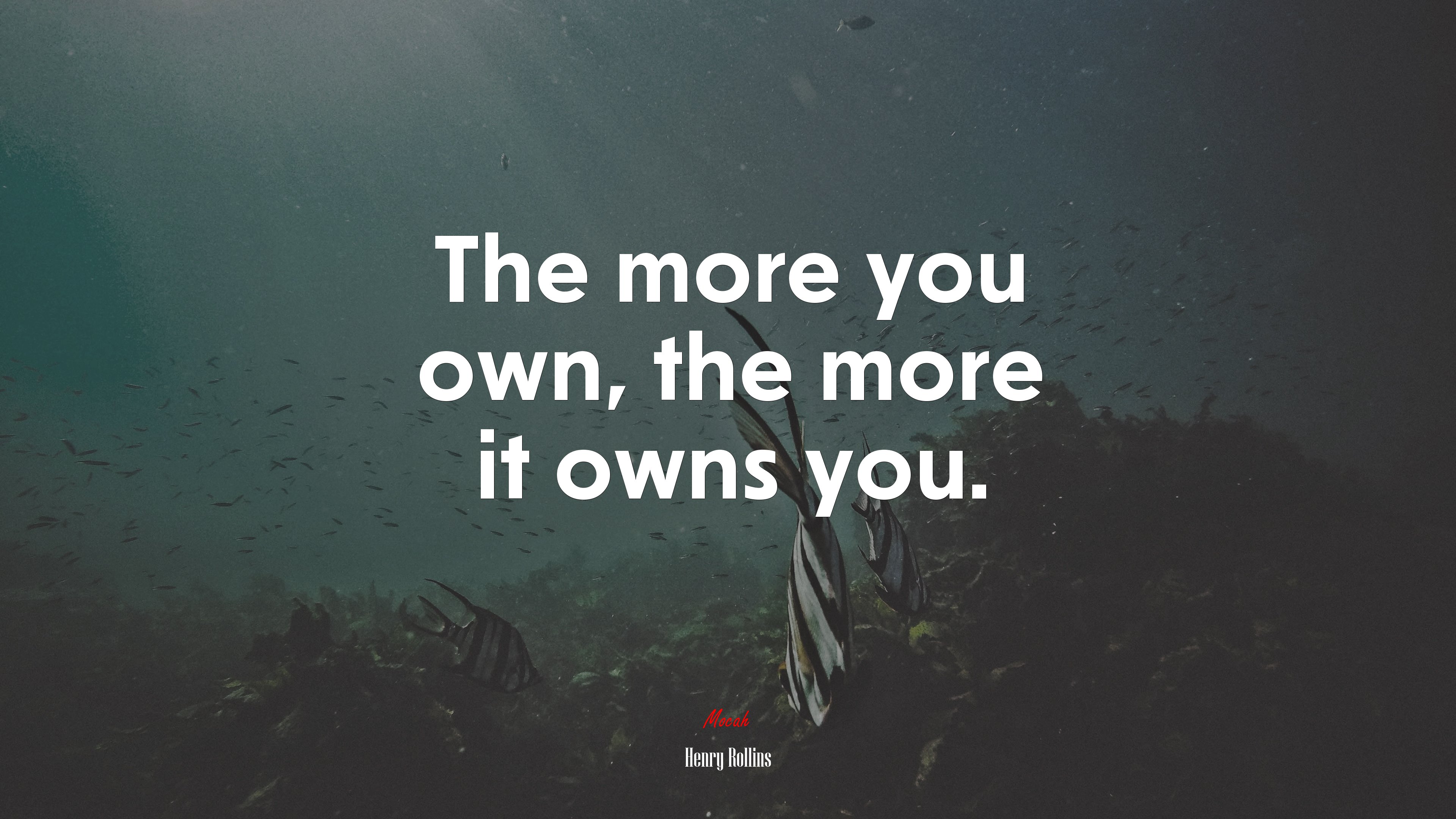The more you own, the more it owns you. | Henry Rollins quote HD Wallpaper