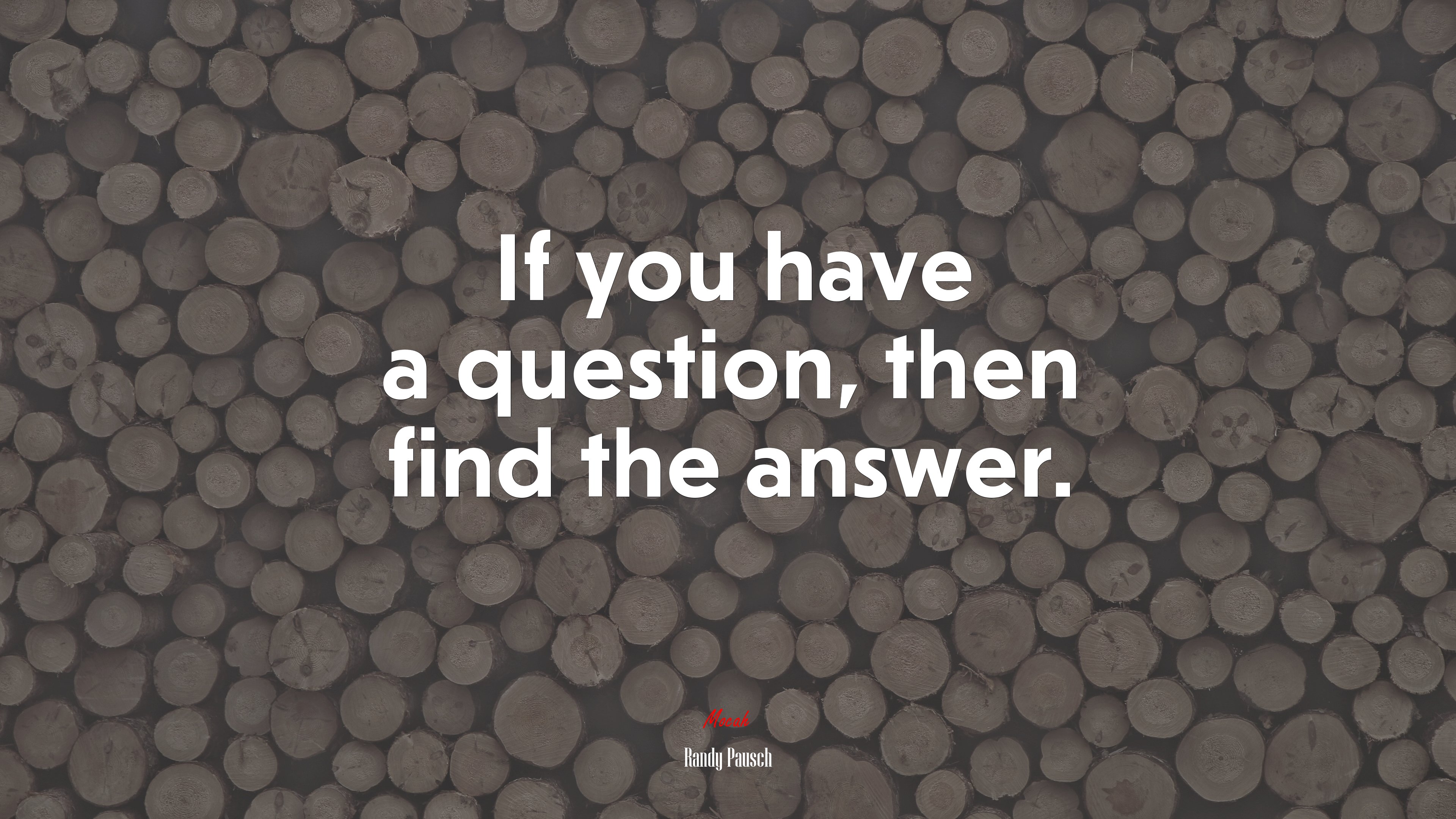 If you have a question, then find the answer. | Randy Pausch quote HD Wallpaper