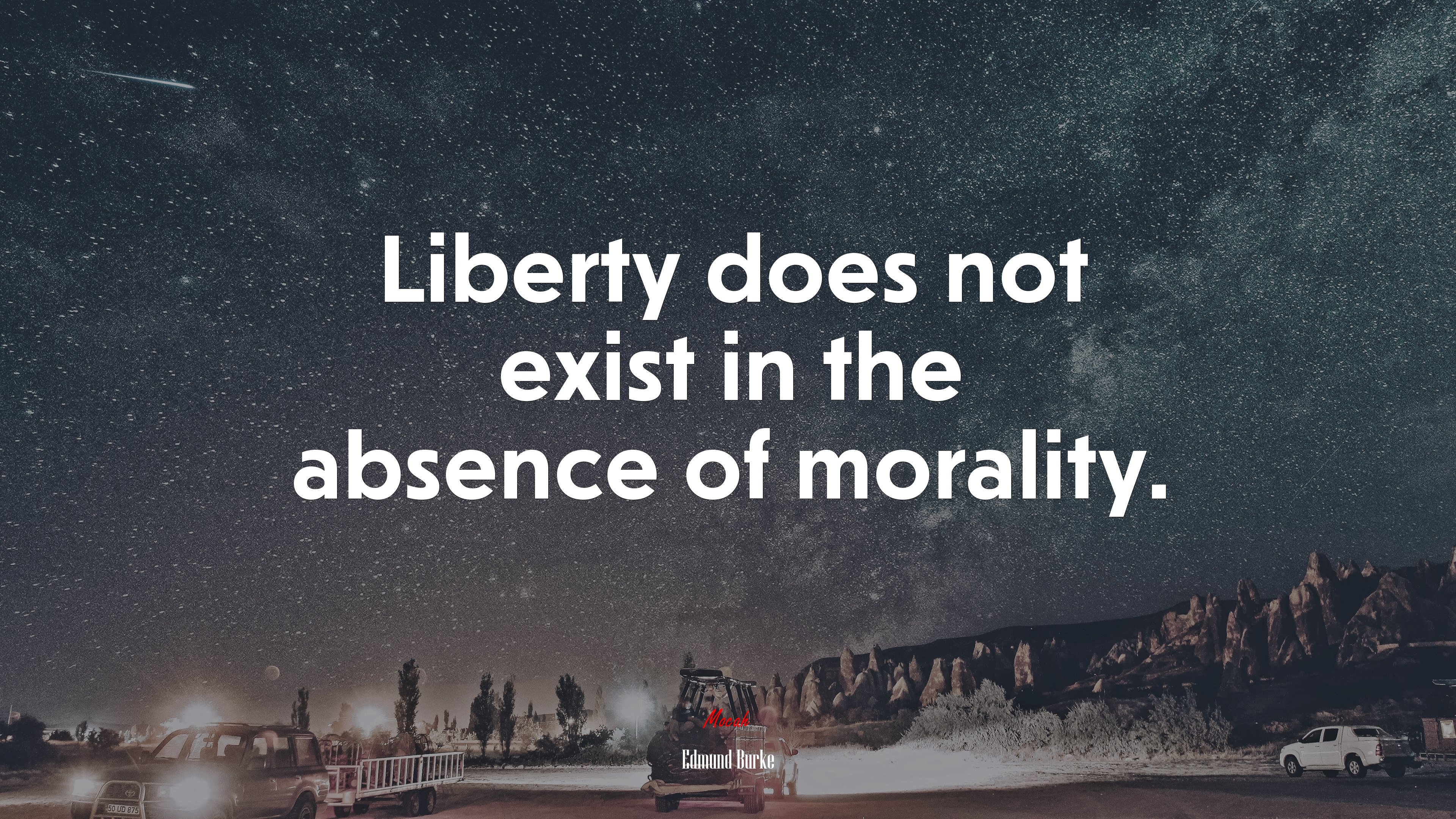 Liberty does not exist in the absence of morality. | Edmund Burke quote HD Wallpaper
