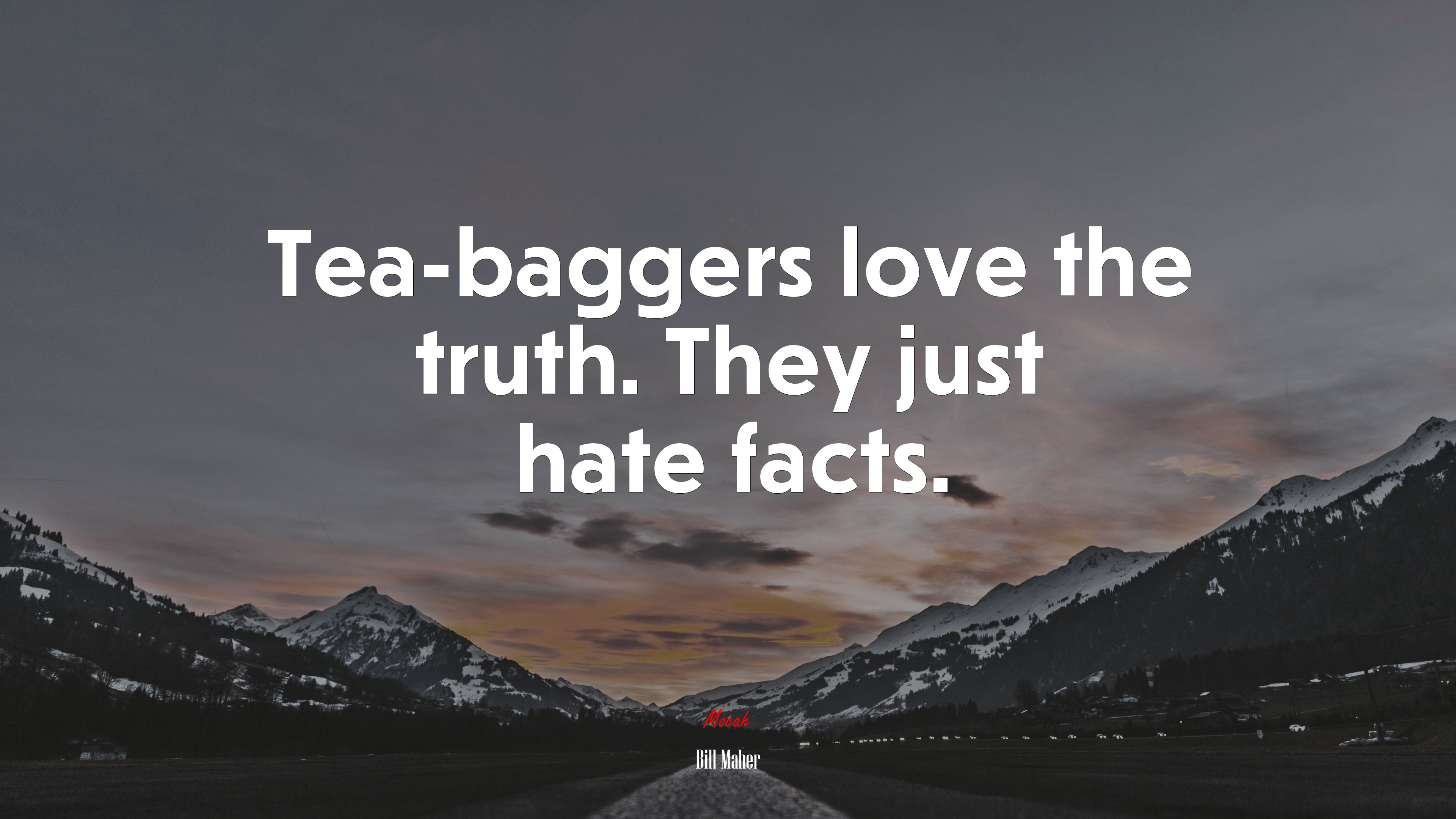 Tea-baggers love the truth. They just hate facts. | Bill Maher quote HD Wallpaper