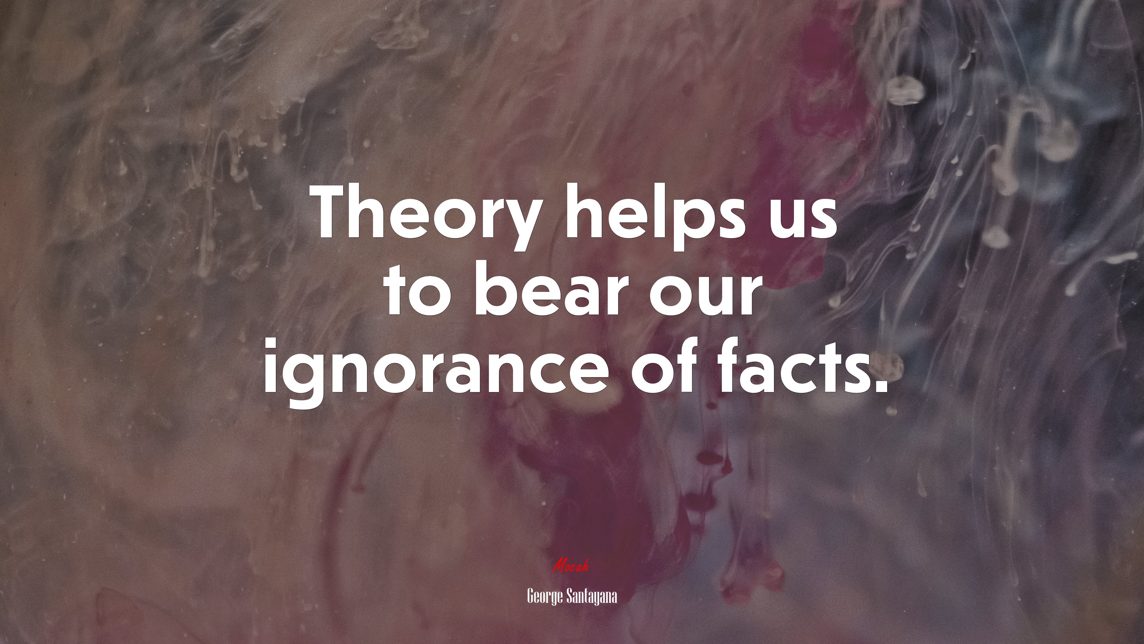 Theory helps us to bear our ignorance of facts. | George Santayana quote HD Wallpaper