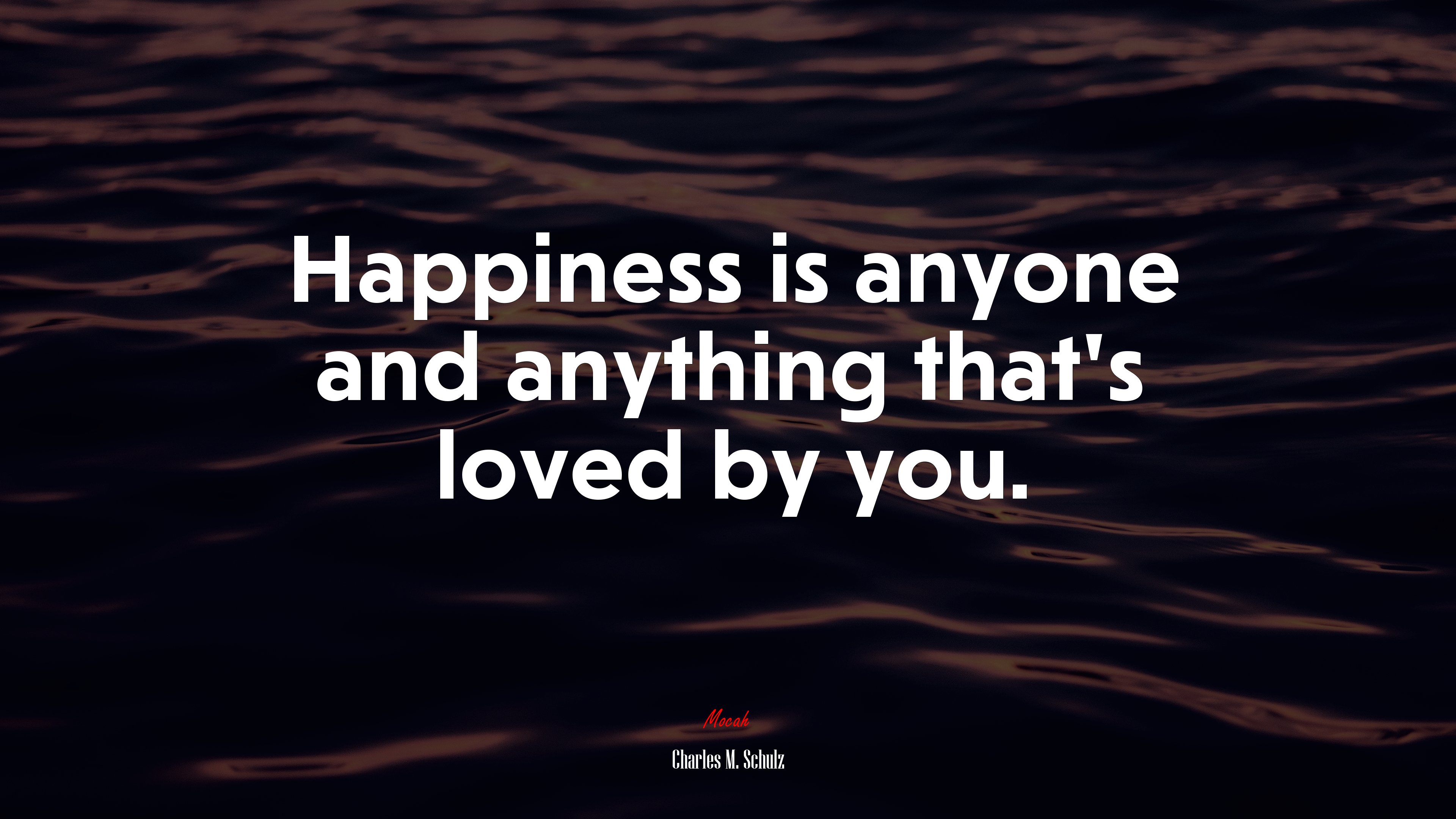 Happiness is anyone and anything that’s loved by you. | Charles M. Schulz quote HD Wallpaper