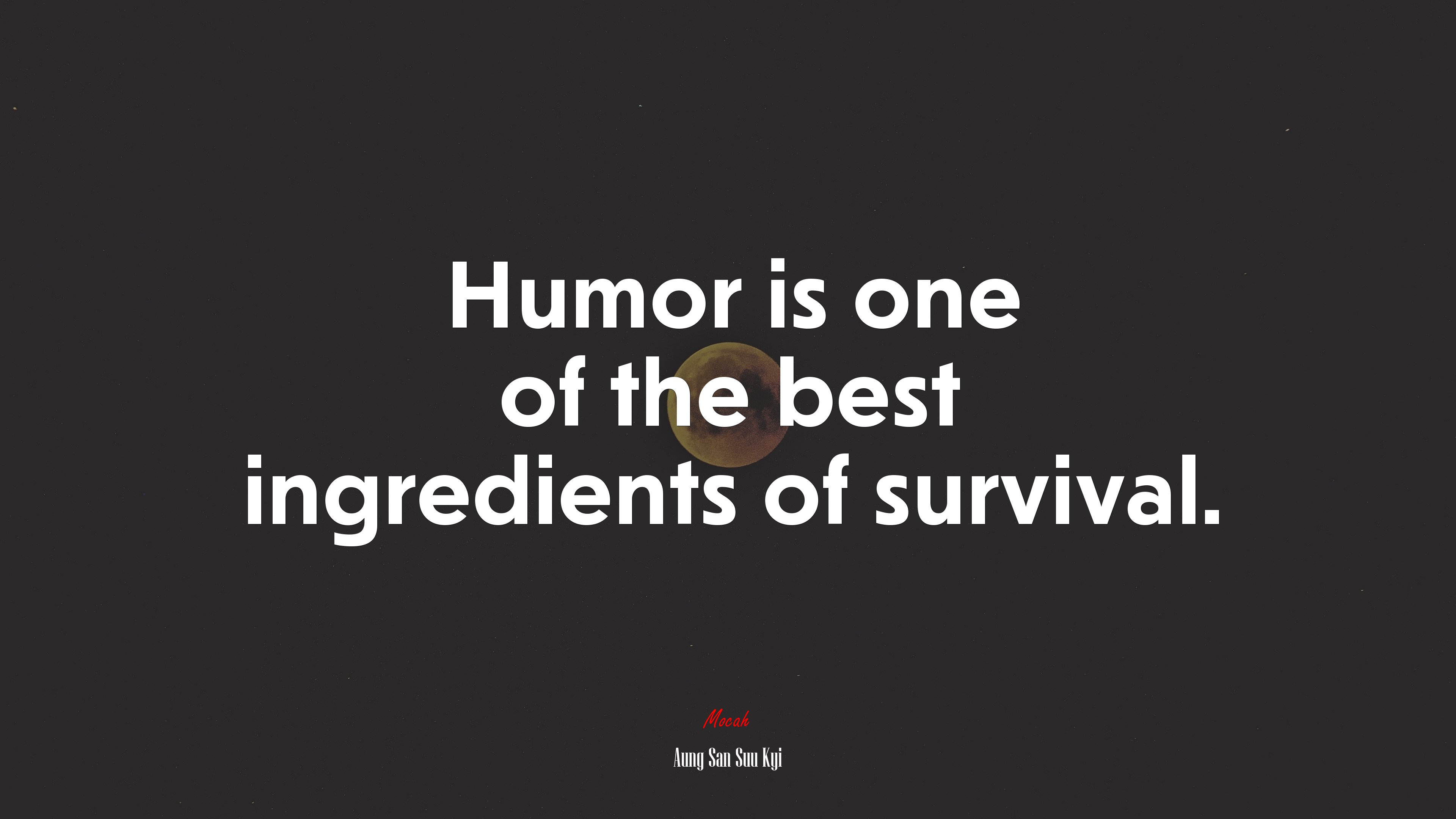Humor is one of the best ingredients of survival. | Aung San Suu Kyi quote HD Wallpaper