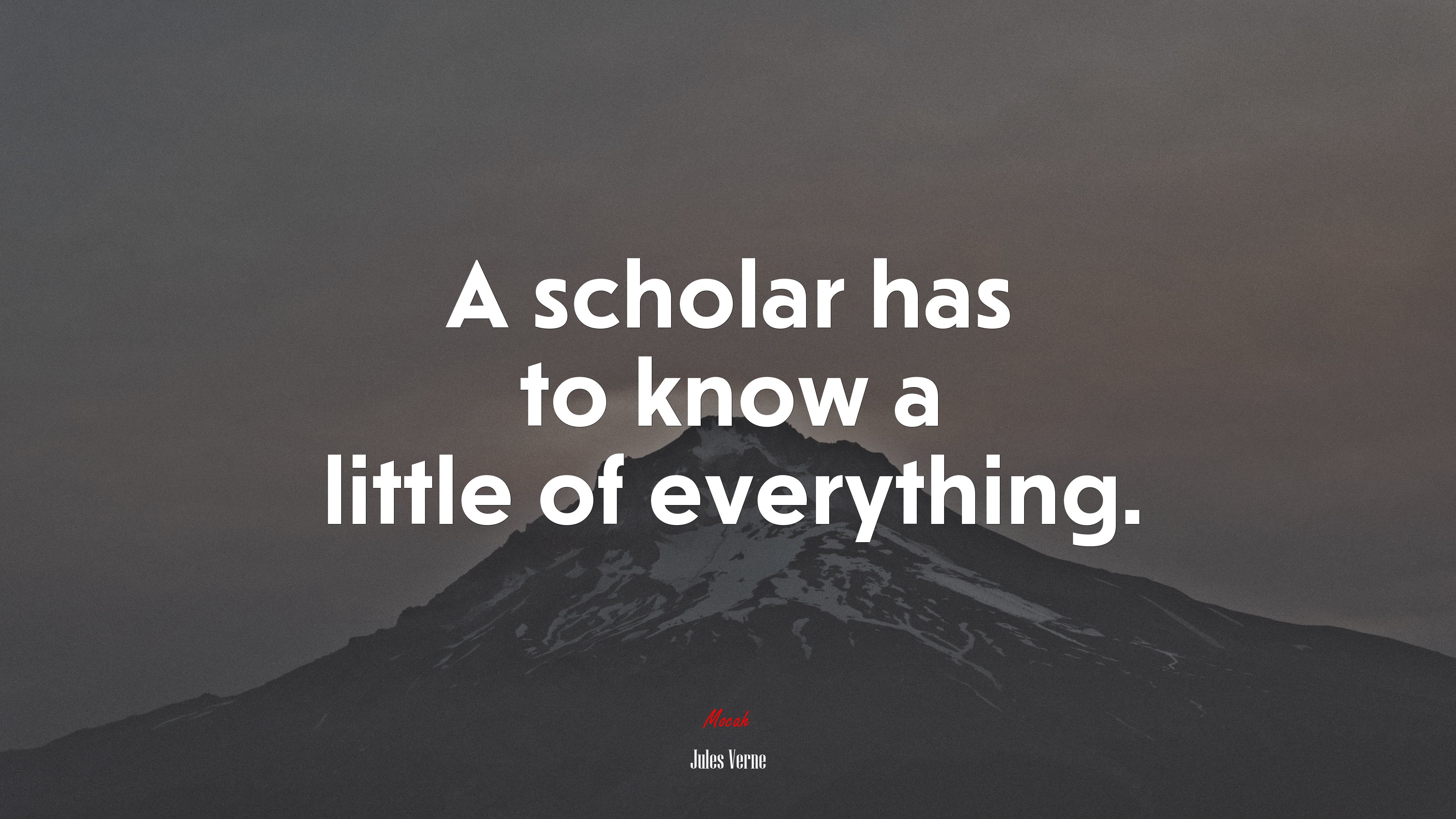 A scholar has to know a little of everything. | Jules Verne quote HD Wallpaper