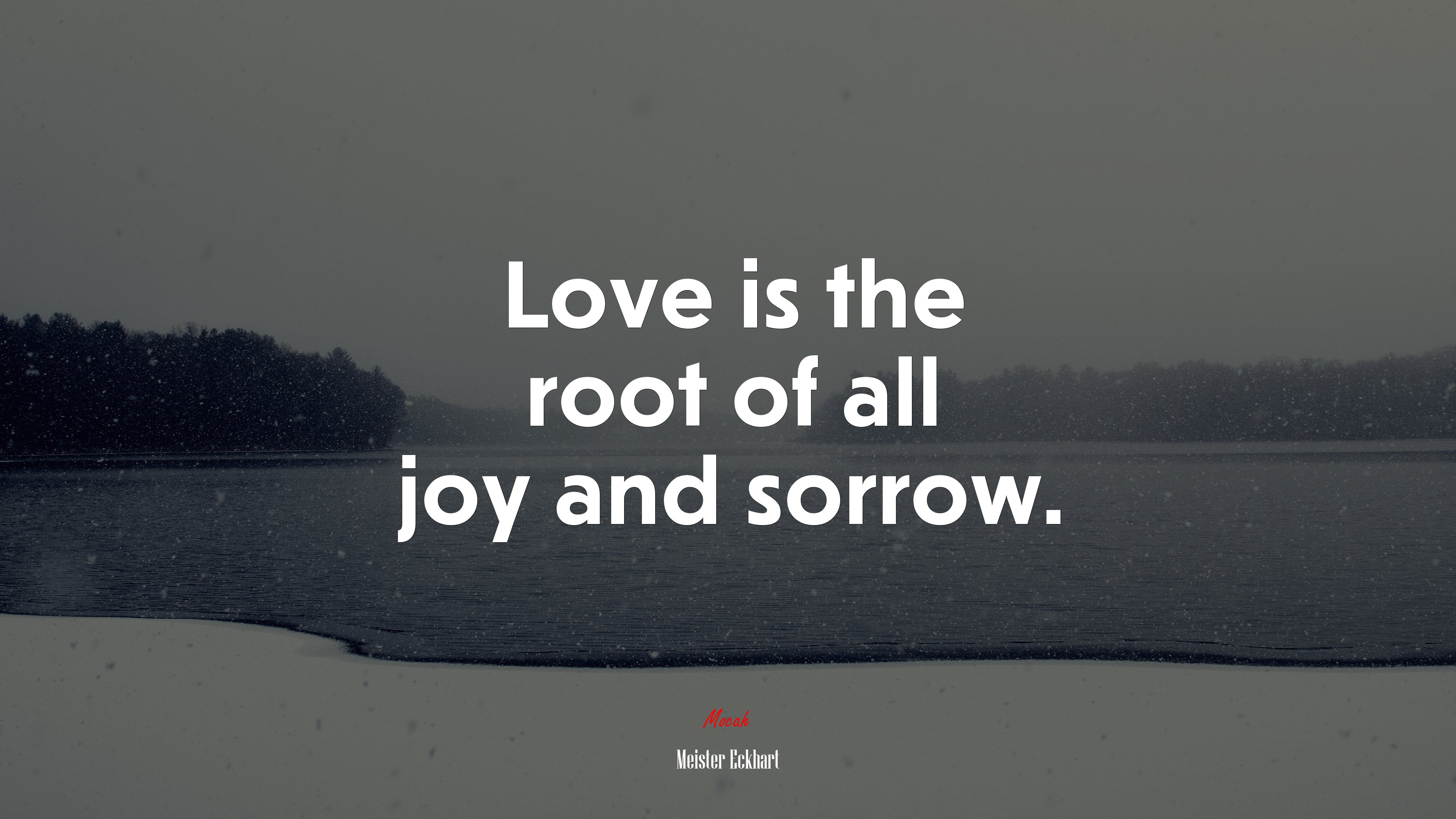 Love is the root of all joy and sorrow. | Meister Eckhart quote HD Wallpaper
