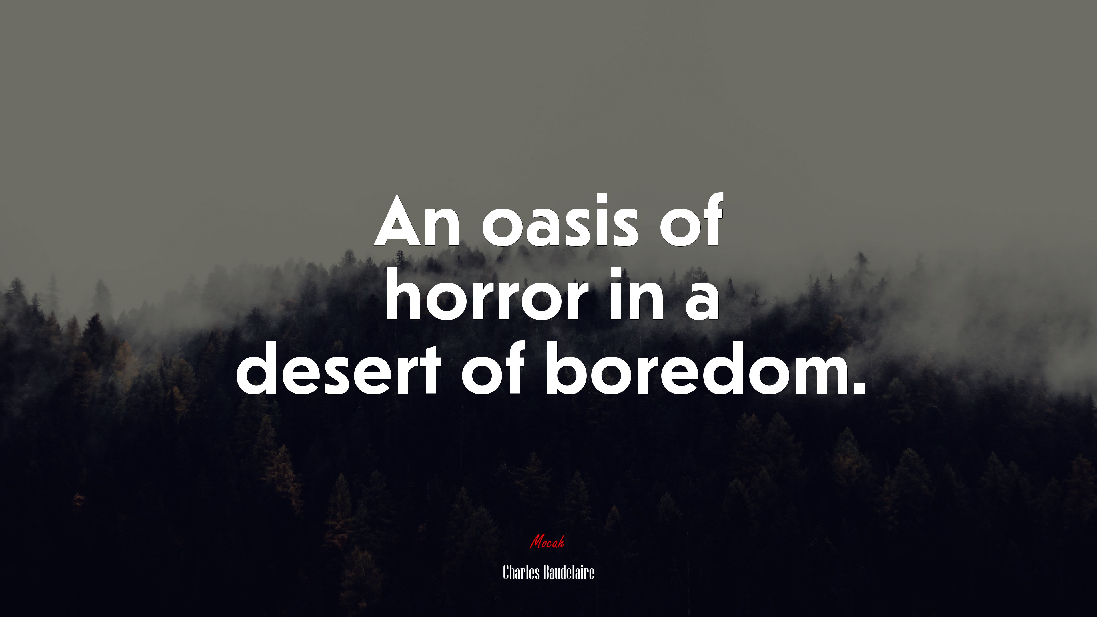 An oasis of horror in a desert of boredom. | Charles Baudelaire quote HD Wallpaper