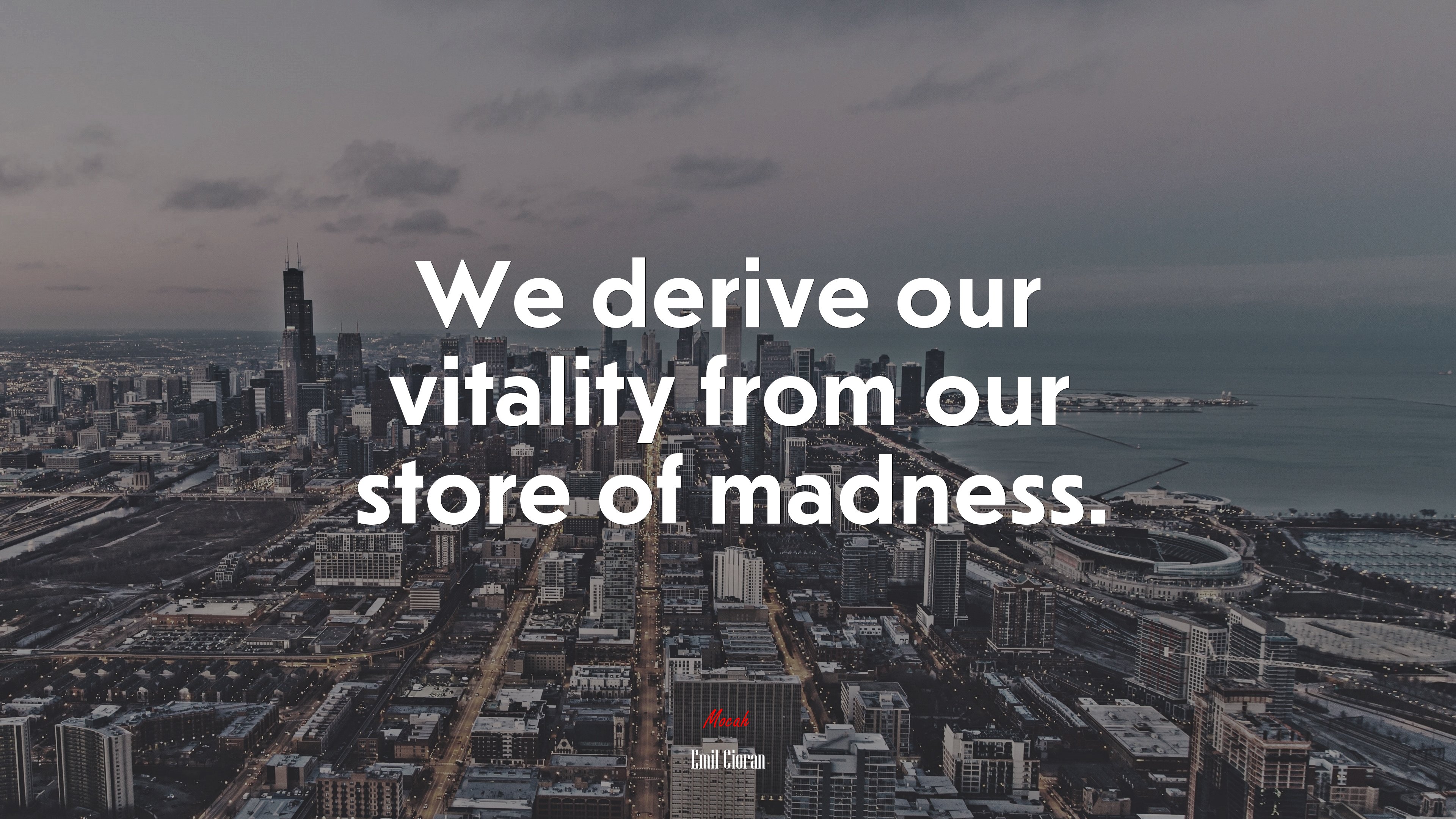 We derive our vitality from our store of madness. | Emil Cioran quote HD Wallpaper