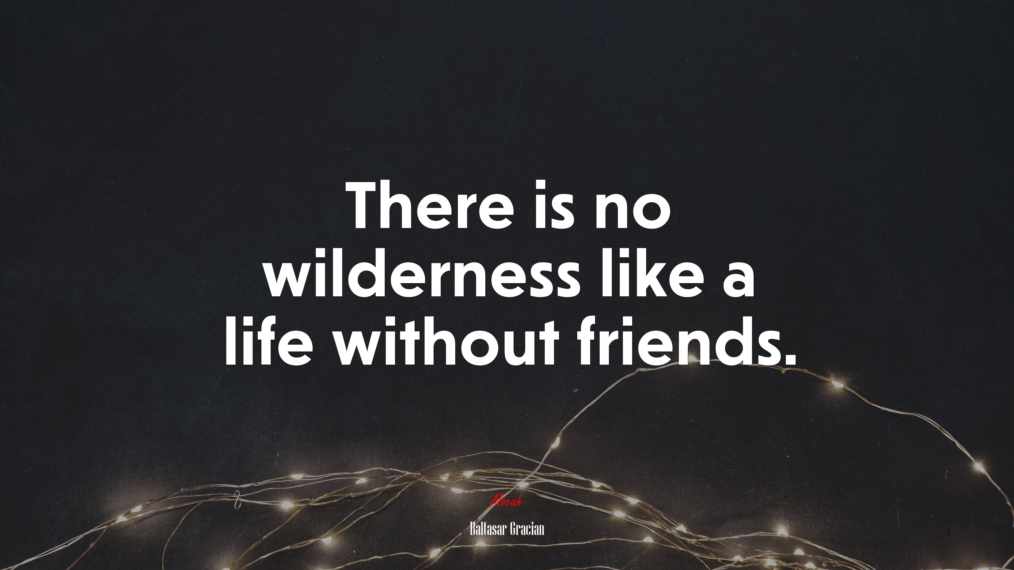 There is no wilderness like a life without friends. | Baltasar Gracián quote HD Wallpaper