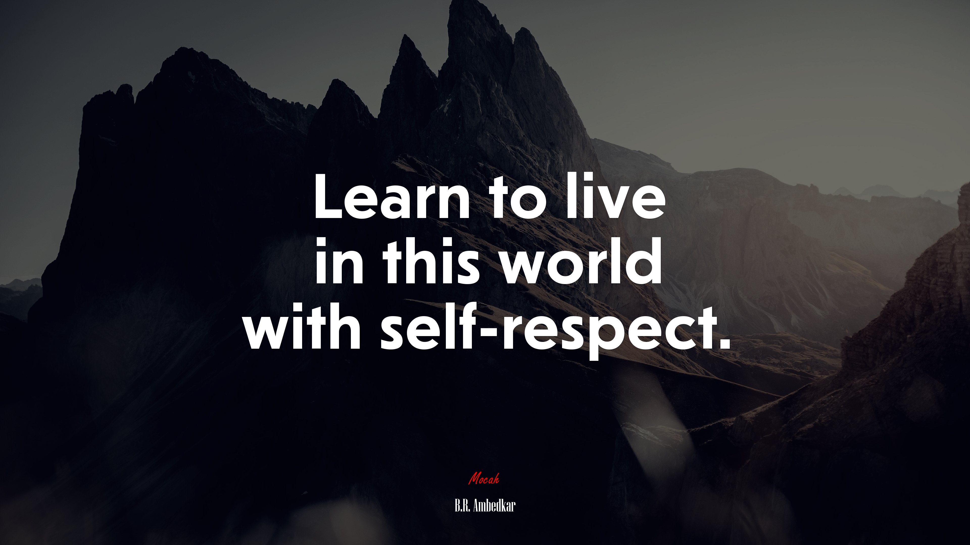 Learn to live in this world with self-respect. | B.R. Ambedkar quote HD Wallpaper