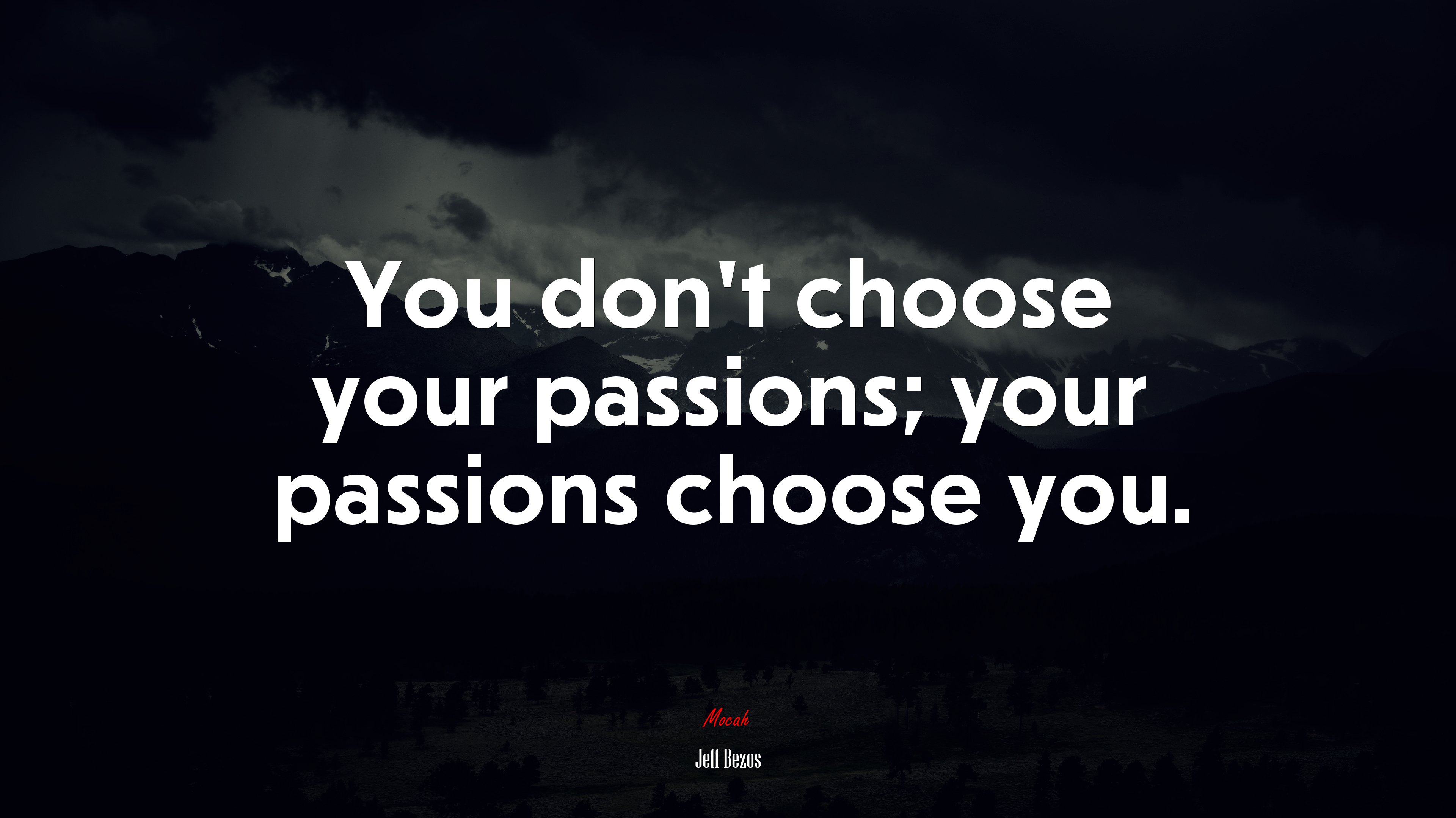 You don’t choose your passions; your passions choose you. | Jeff Bezos quote HD Wallpaper