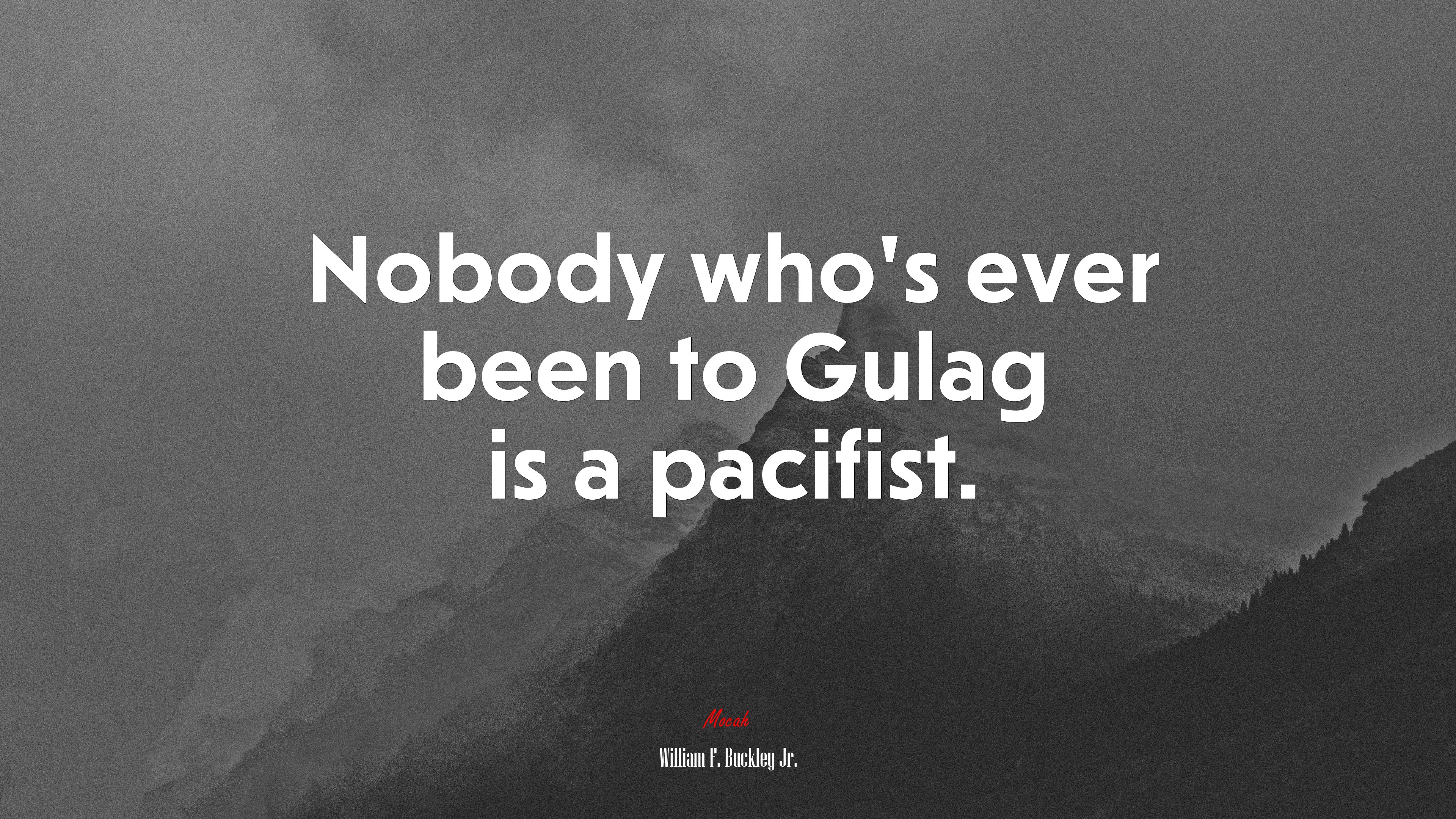 Nobody who’s ever been to Gulag is a pacifist. | William F. Buckley Jr. quote HD Wallpaper