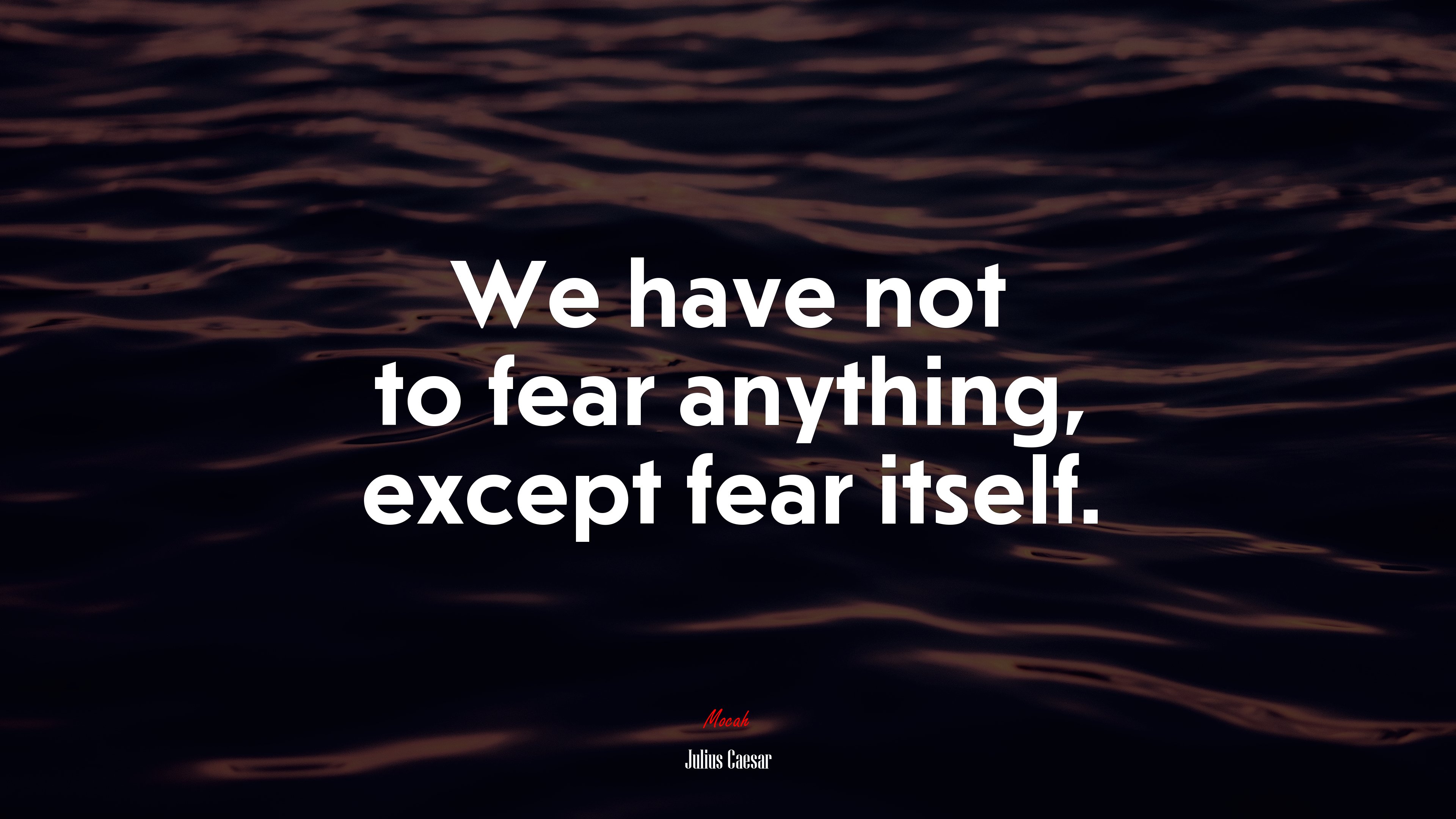We have not to fear anything, except fear itself. | Julius Caesar quote HD Wallpaper