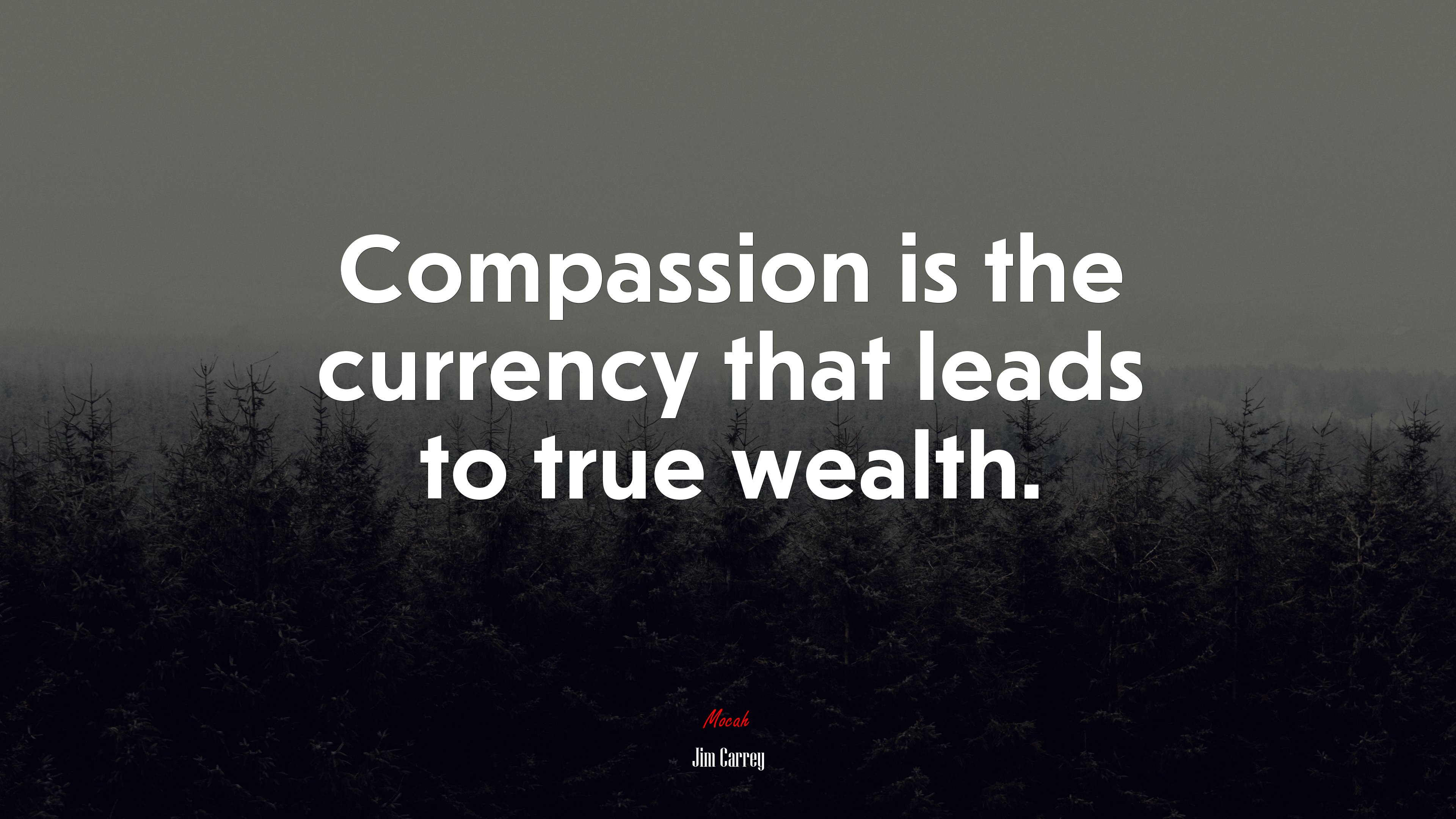 Compassion is the currency that leads to true wealth. | Jim Carrey quote HD Wallpaper