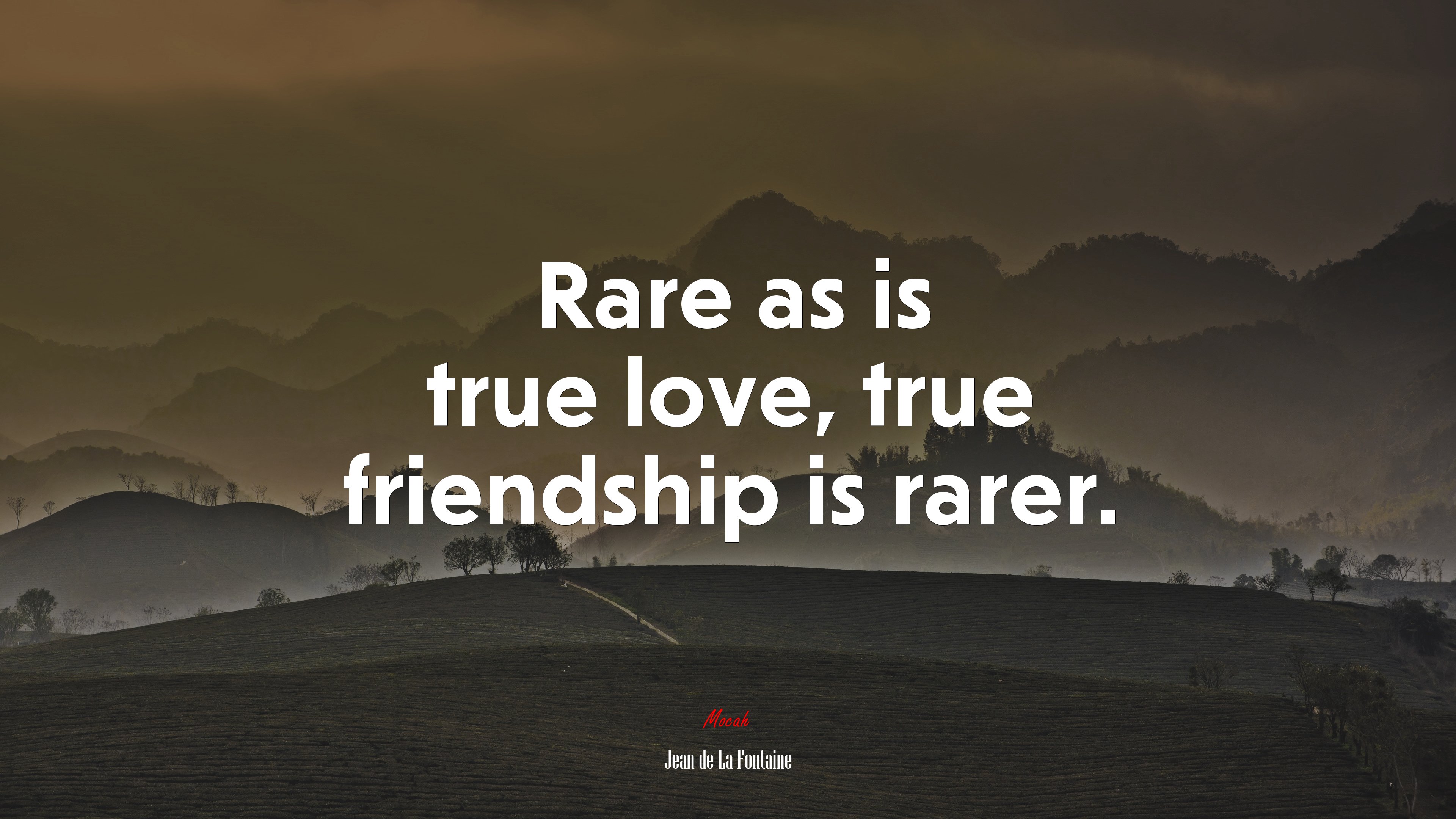 Rare as is true love, true friendship is rarer. | Jean de La Fontaine quote HD Wallpaper