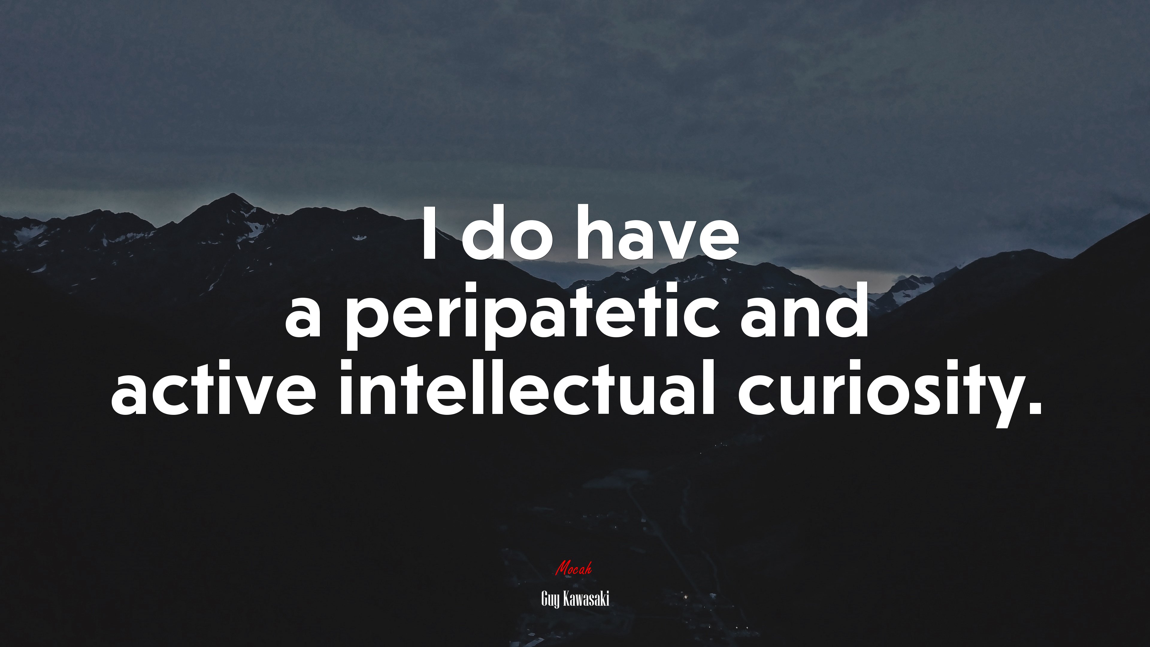I do have a peripatetic and active intellectual curiosity. | Guy Kawasaki quote HD Wallpaper