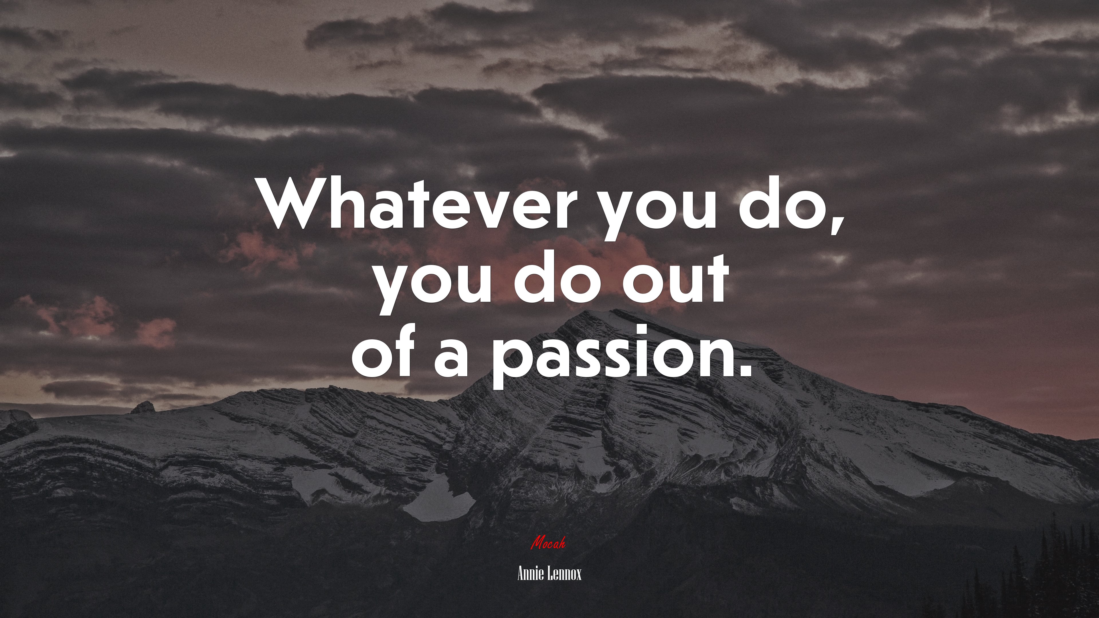 Whatever you do, you do out of a passion. | Annie Lennox quote HD Wallpaper