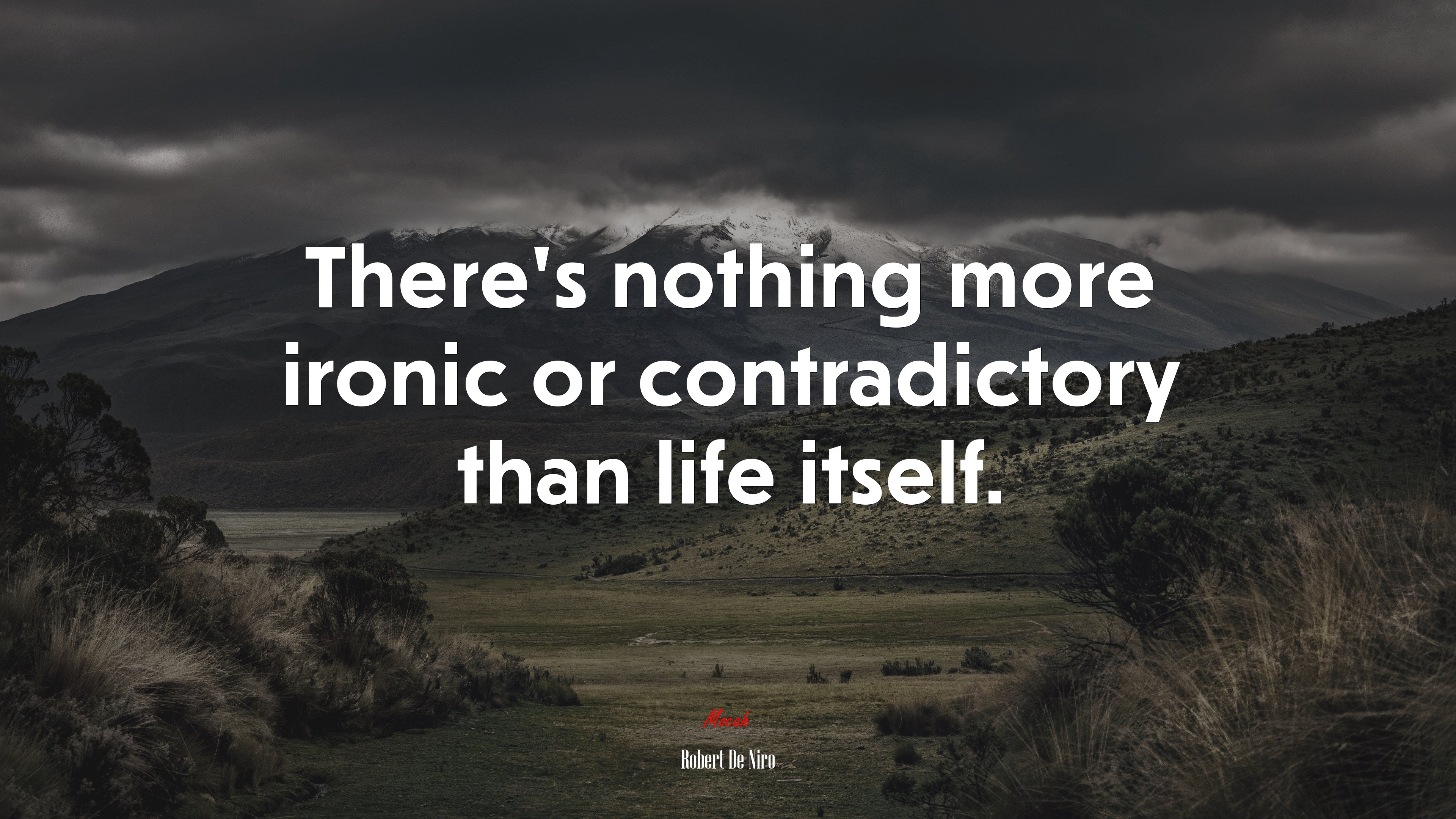 There’s nothing more ironic or contradictory than life itself. | Robert De Niro quote HD Wallpaper