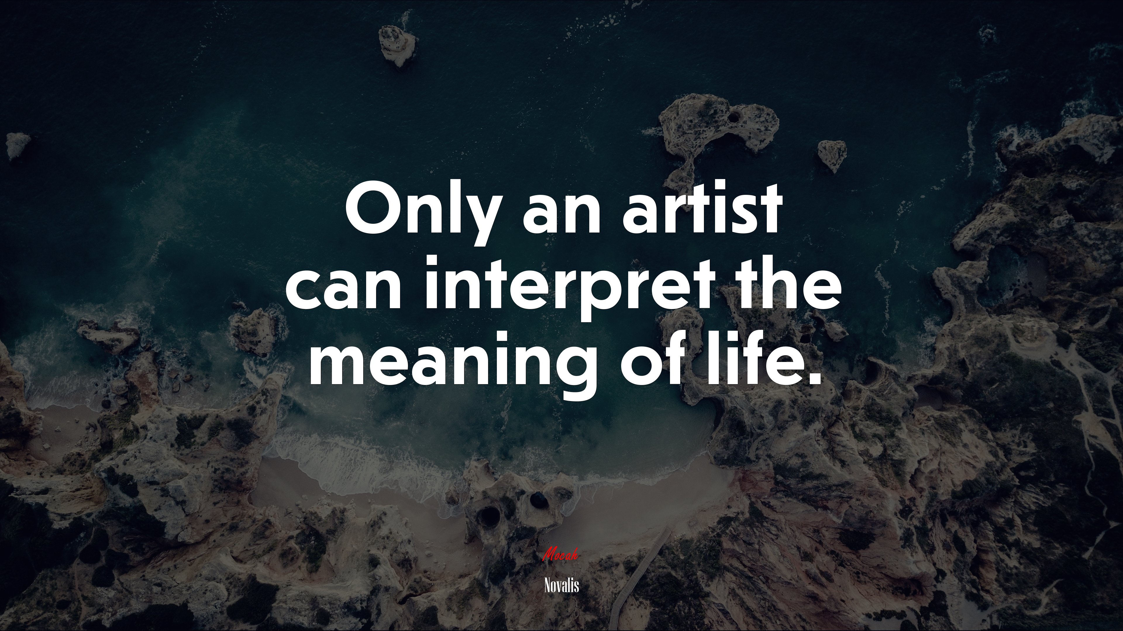 Only an artist can interpret the meaning of life. | Novalis quote HD Wallpaper