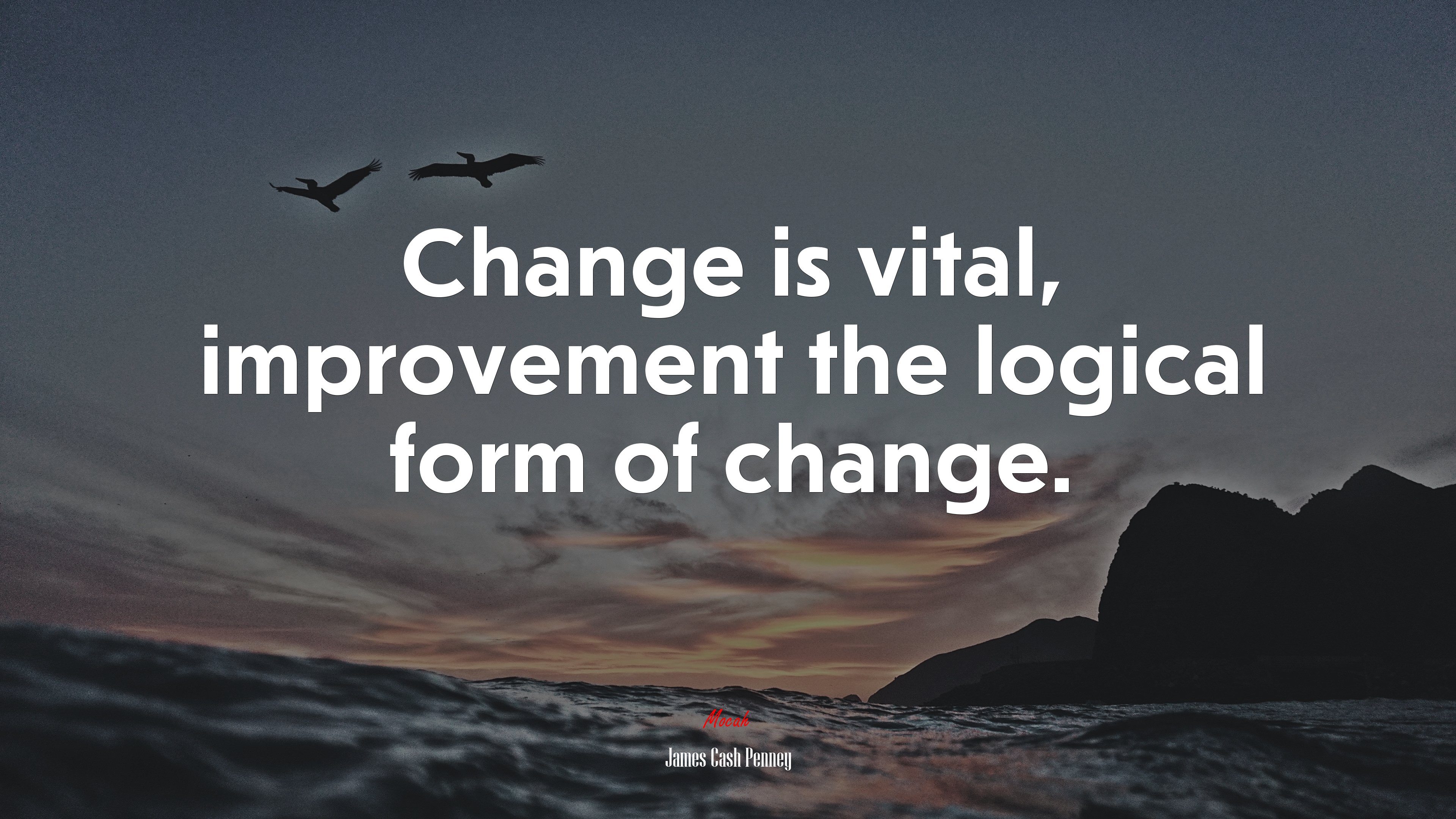 Change is vital, improvement the logical form of change. | James Cash Penney quote HD Wallpaper