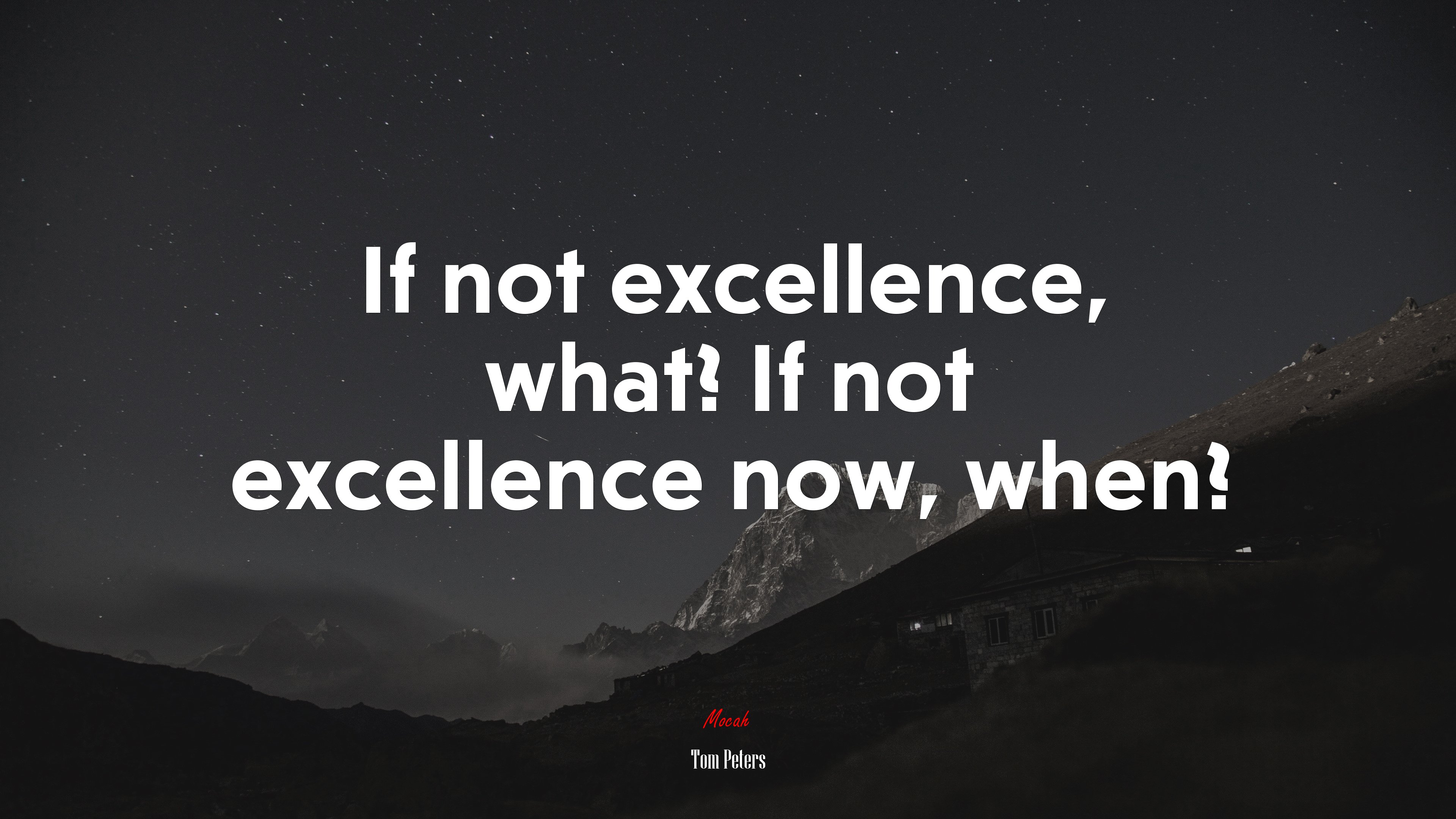 If not excellence, what? If not excellence now, when? | Tom Peters quote HD Wallpaper