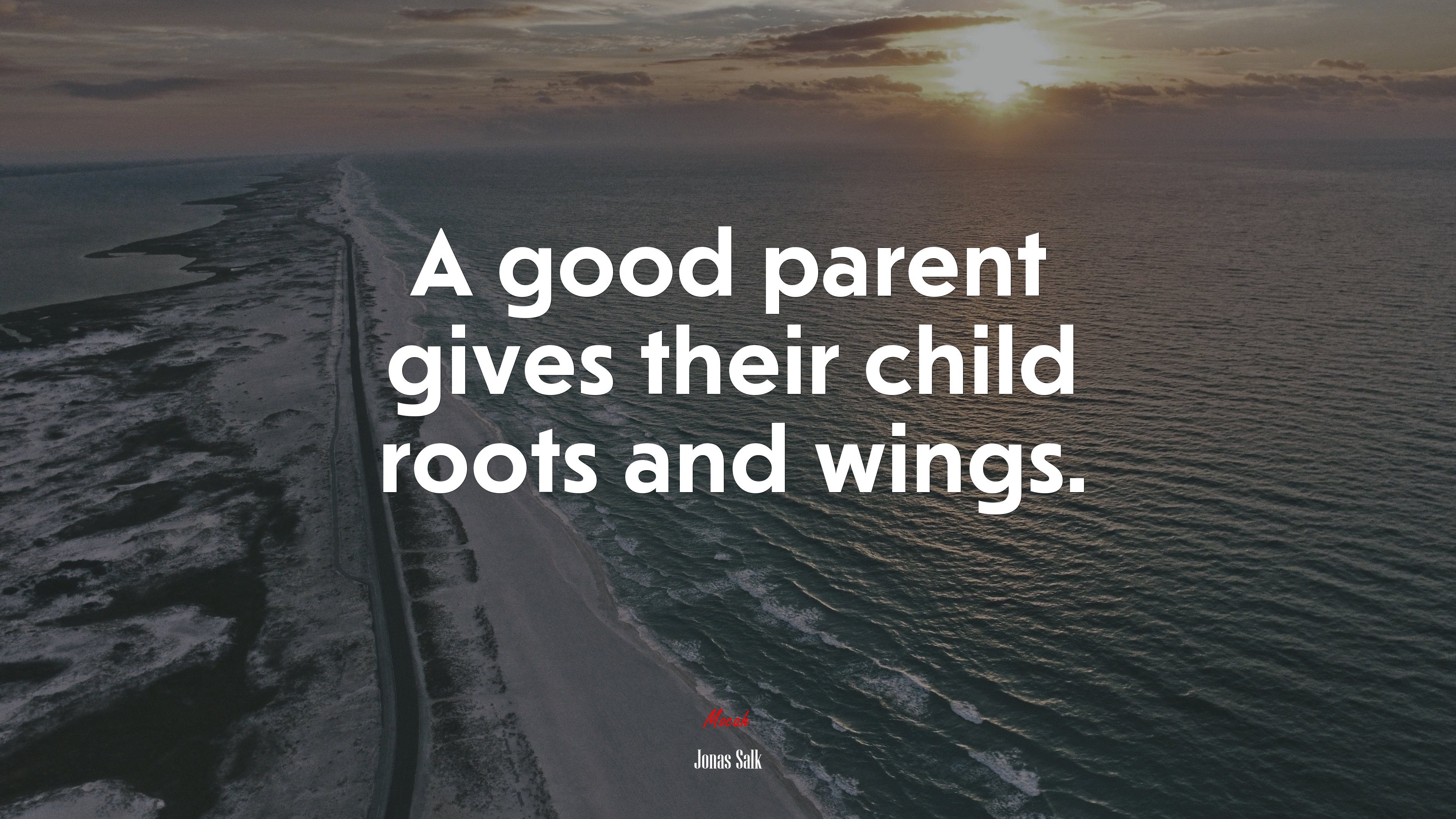 A good parent gives their child roots and wings. | Jonas Salk quote HD Wallpaper