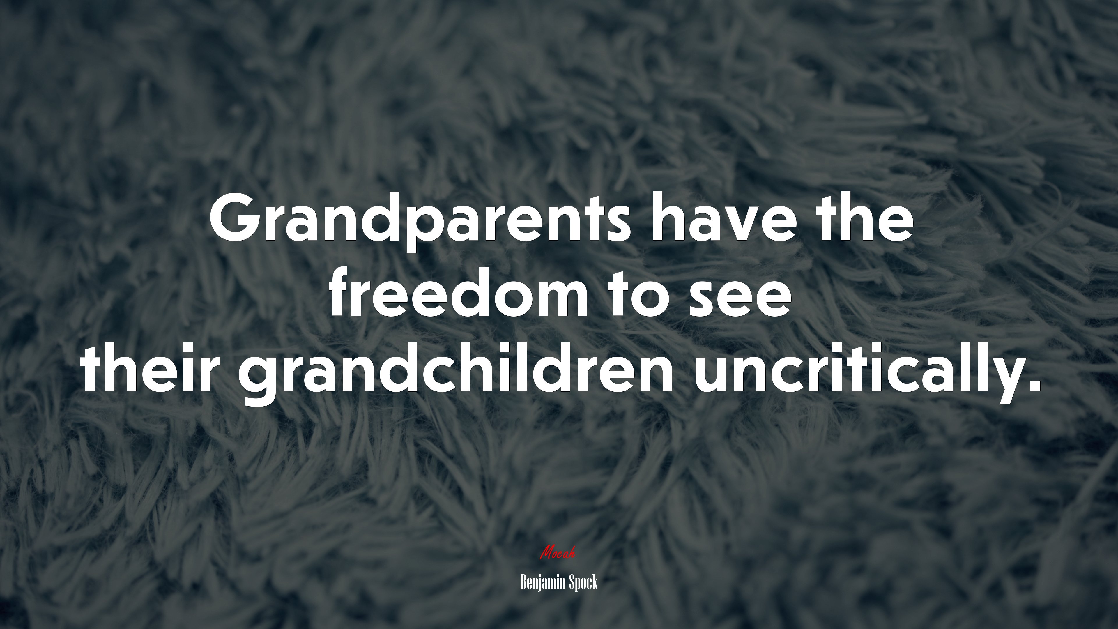 Grandparents have the freedom to see their grandchildren uncritically. | Benjamin Spock quote HD Wallpaper