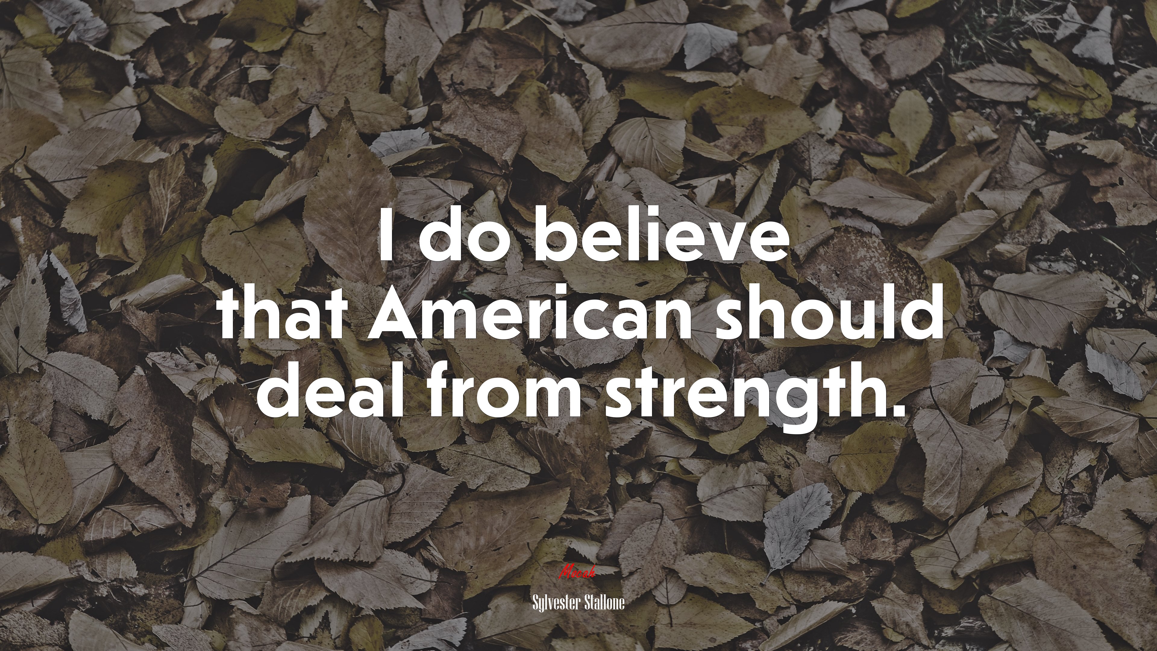 I do believe that American should deal from strength. | Sylvester Stallone quote HD Wallpaper