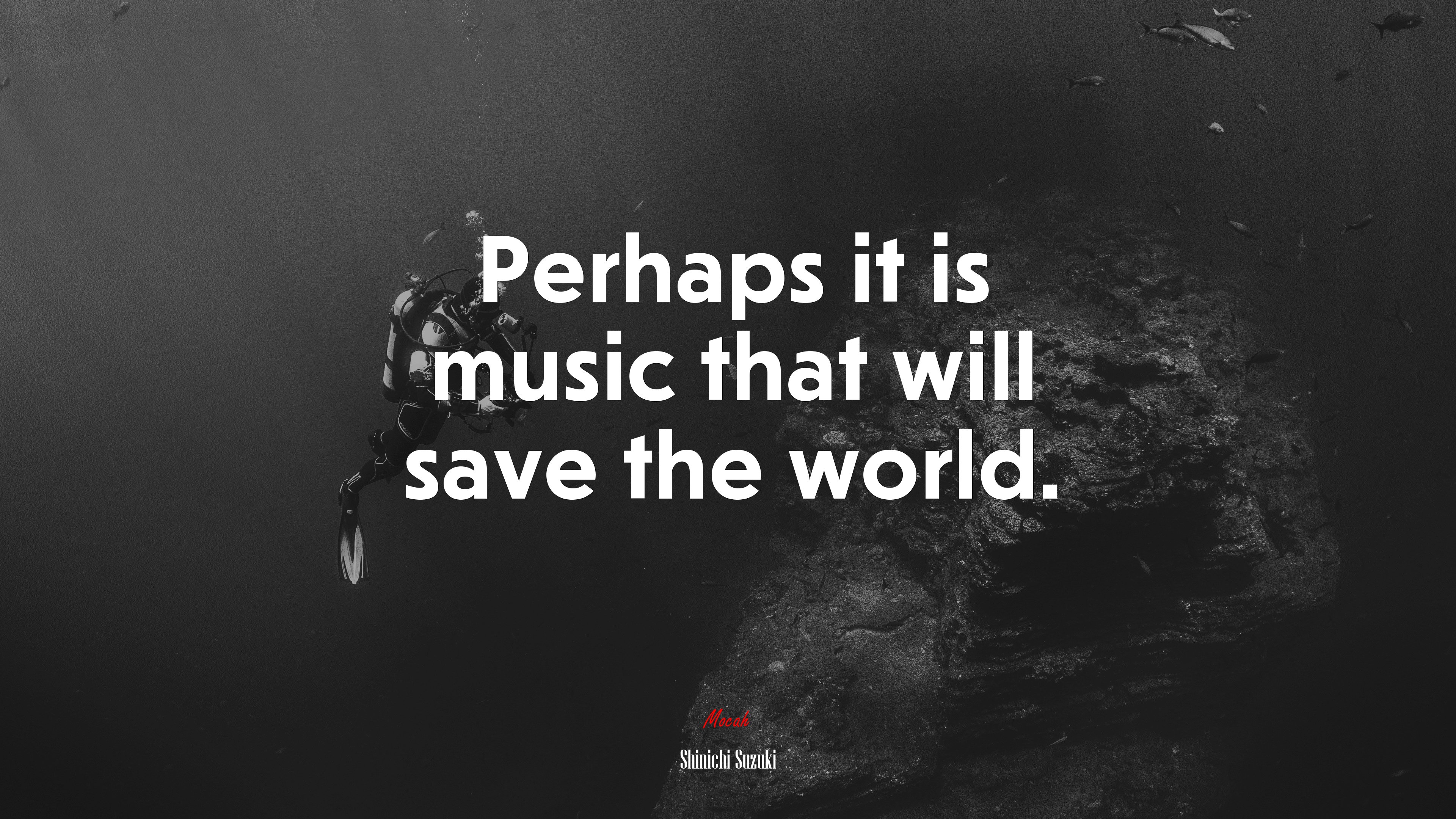 Perhaps it is music that will save the world. | Shinichi Suzuki quote HD Wallpaper