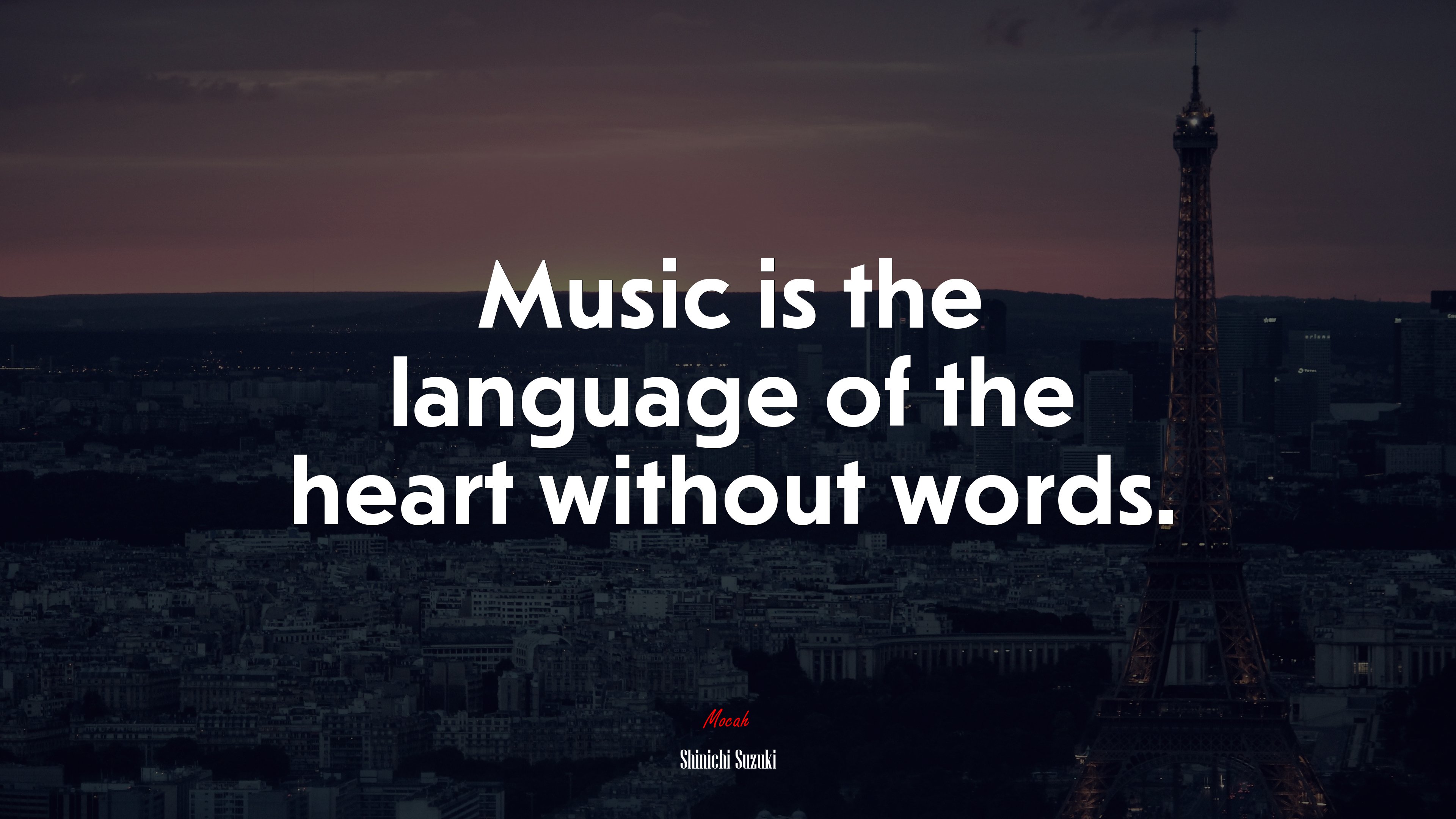 Music is the language of the heart without words. | Shinichi Suzuki quote HD Wallpaper