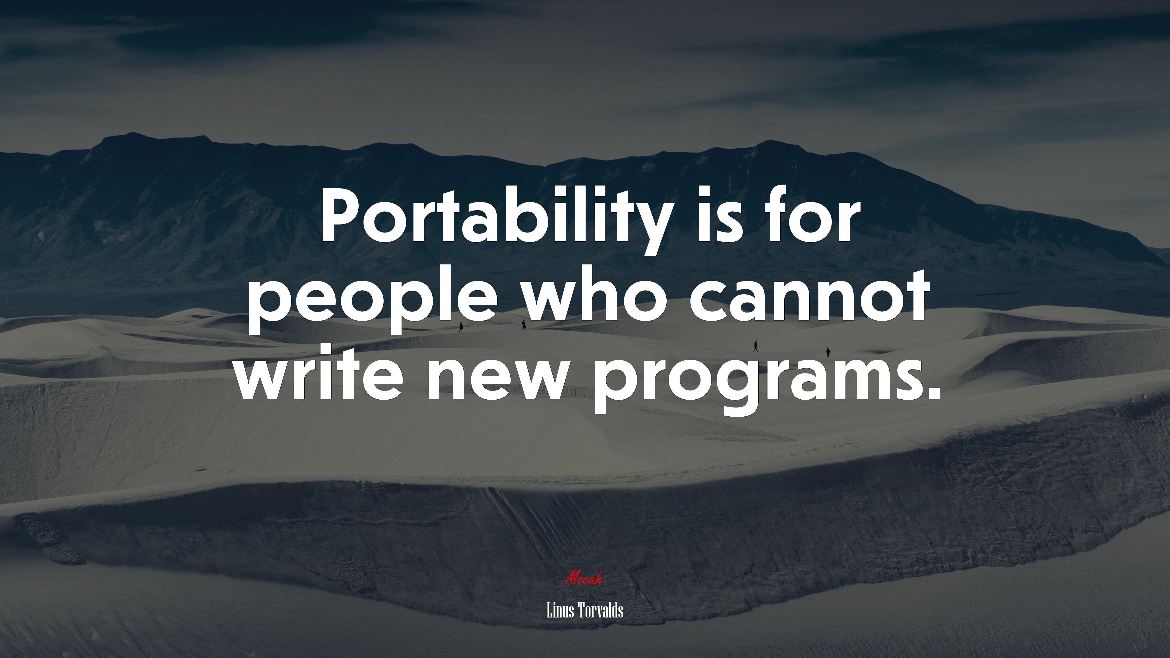 Portability is for people who cannot write new programs. | Linus Torvalds quote HD Wallpaper