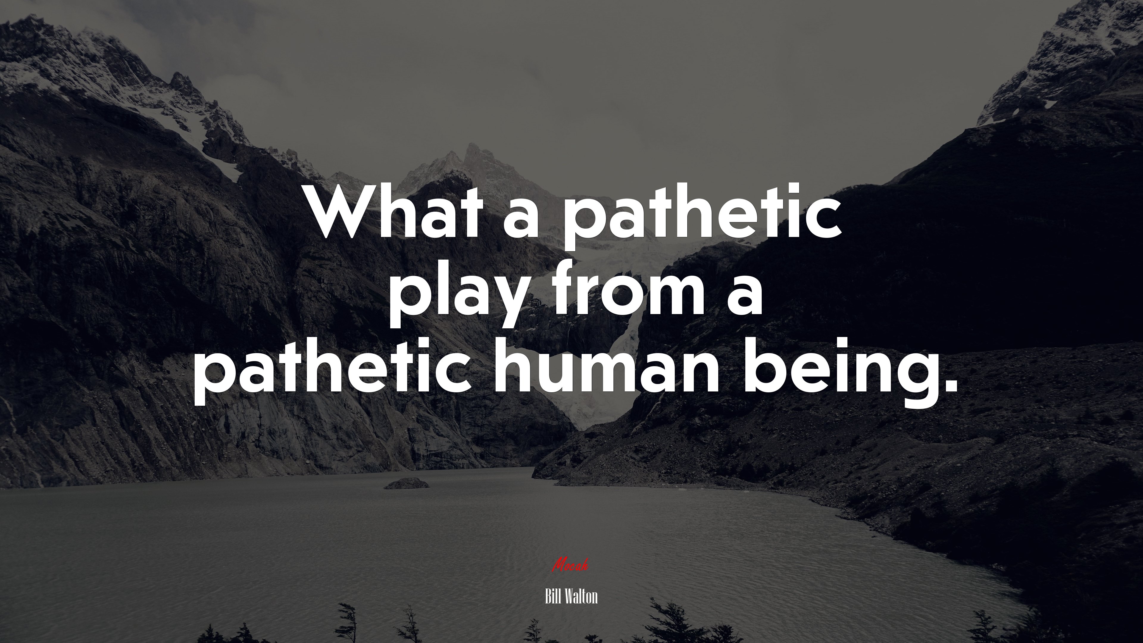 What a pathetic play from a pathetic human being. | Bill Walton quote HD Wallpaper