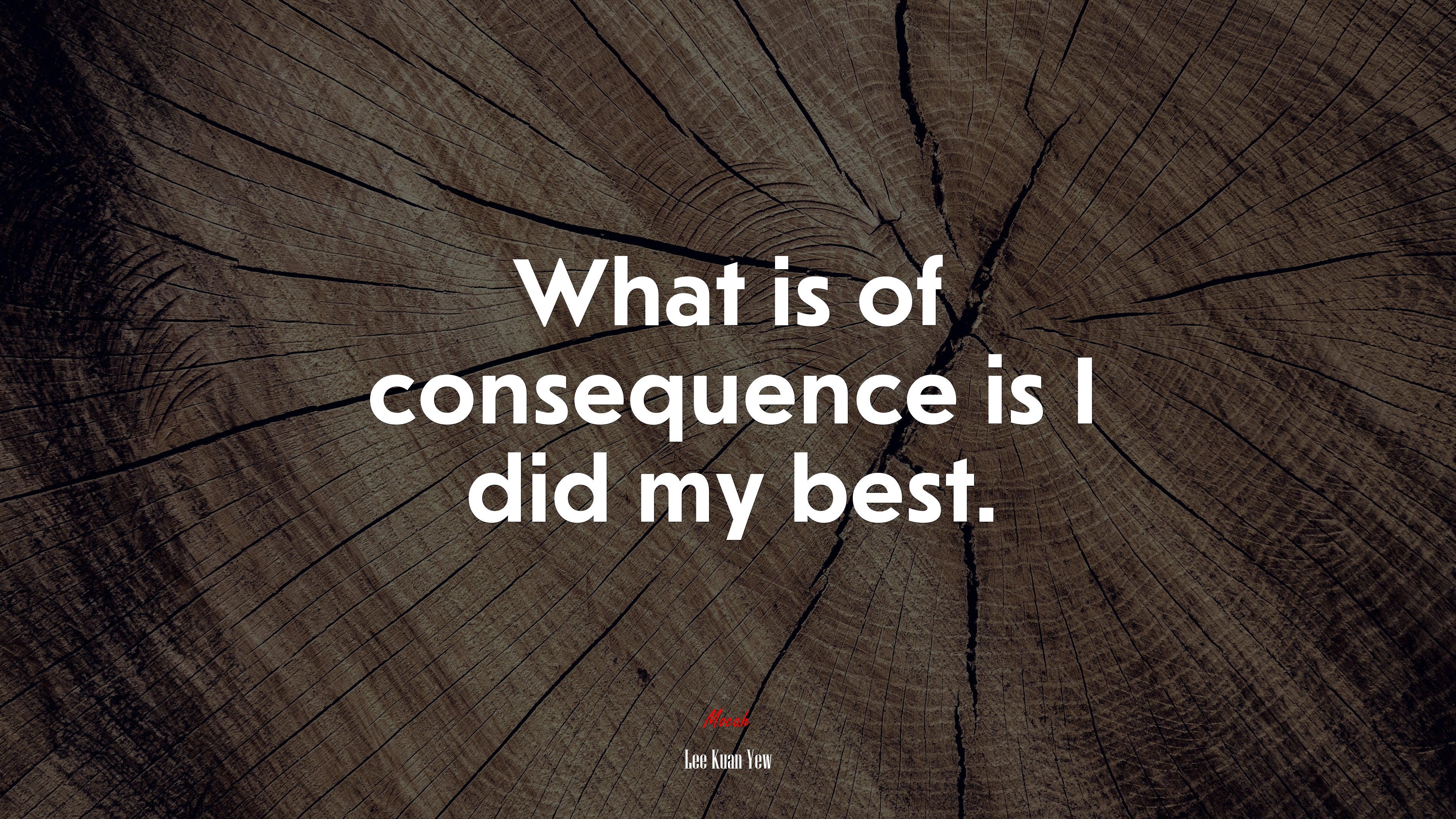 What is of consequence is I did my best. | Lee Kuan Yew quote HD Wallpaper
