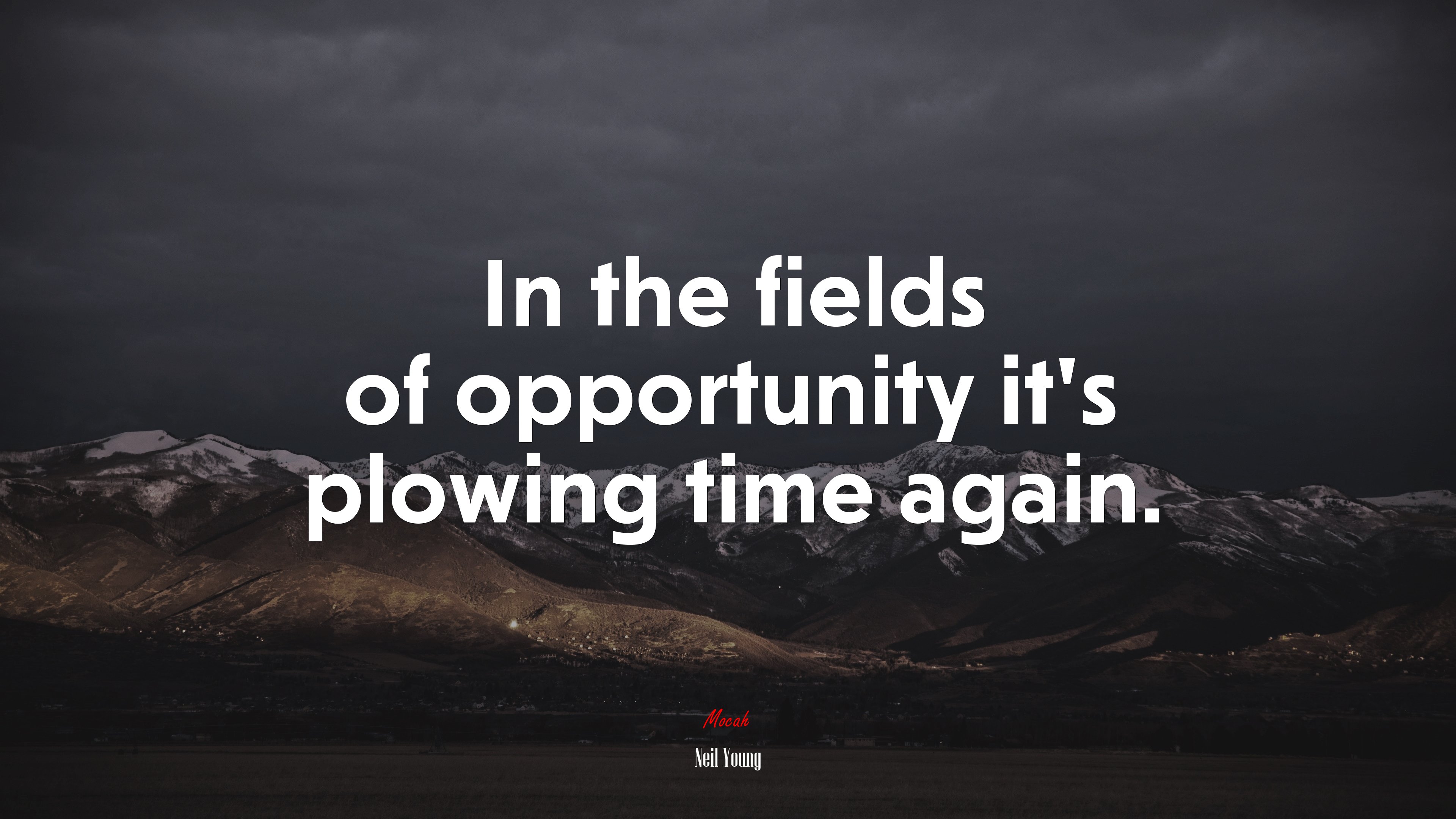 In the fields of opportunity it’s plowing time again. | Neil Young quote HD Wallpaper