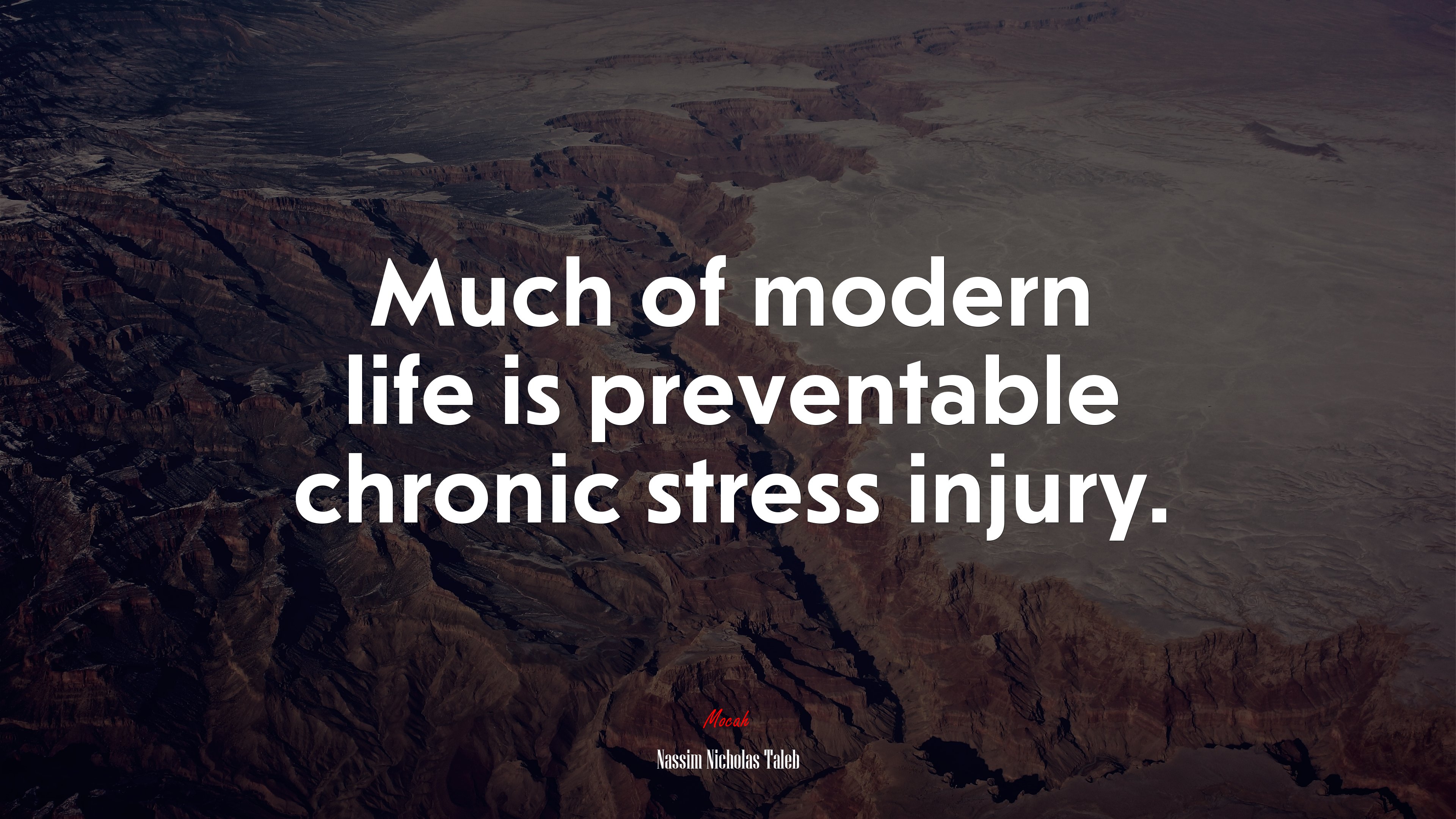Much of modern life is preventable chronic stress injury. | Nassim Nicholas Taleb quote HD Wallpaper