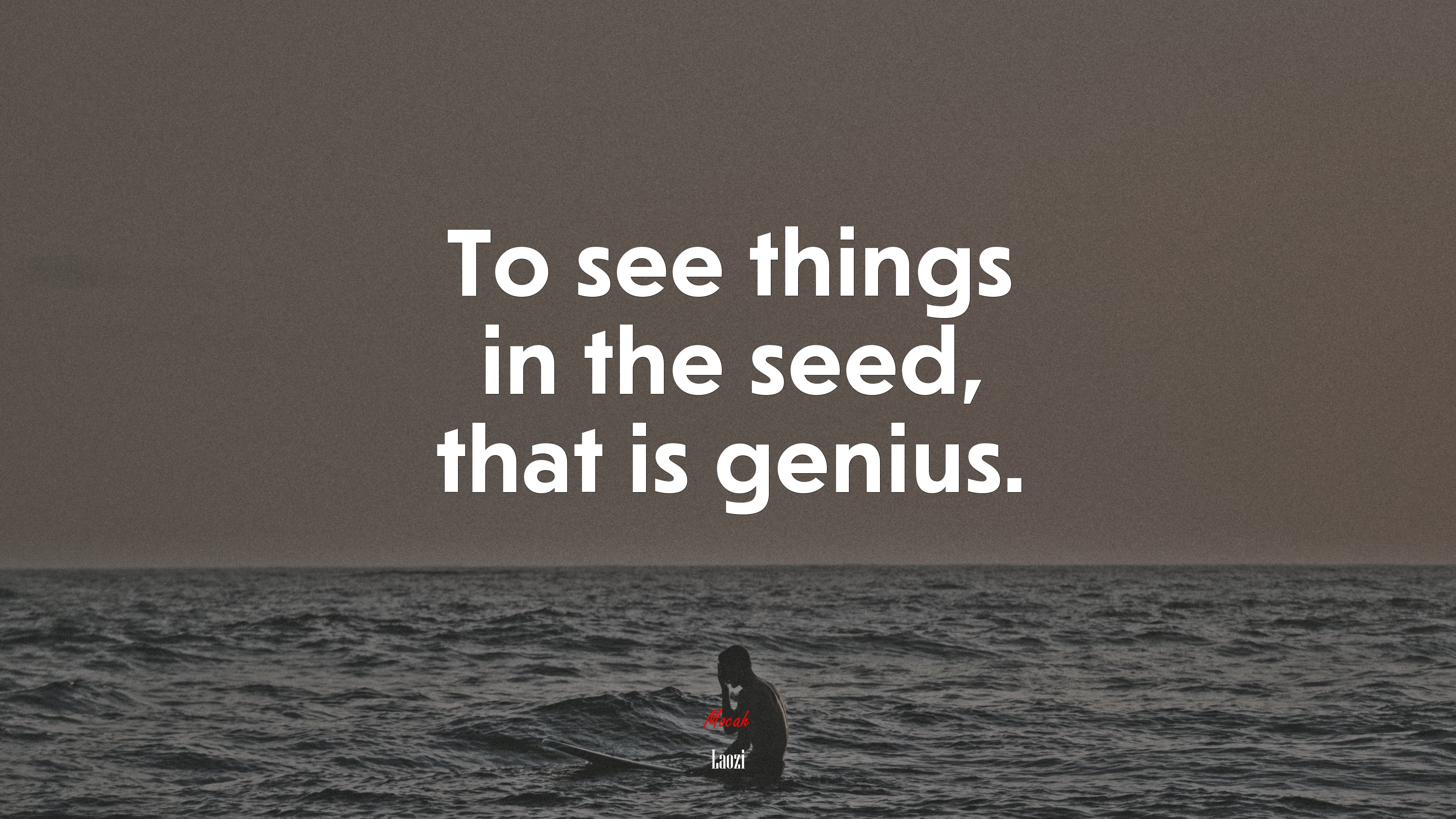 To see things in the seed, that is genius. | Laozi quote HD Wallpaper