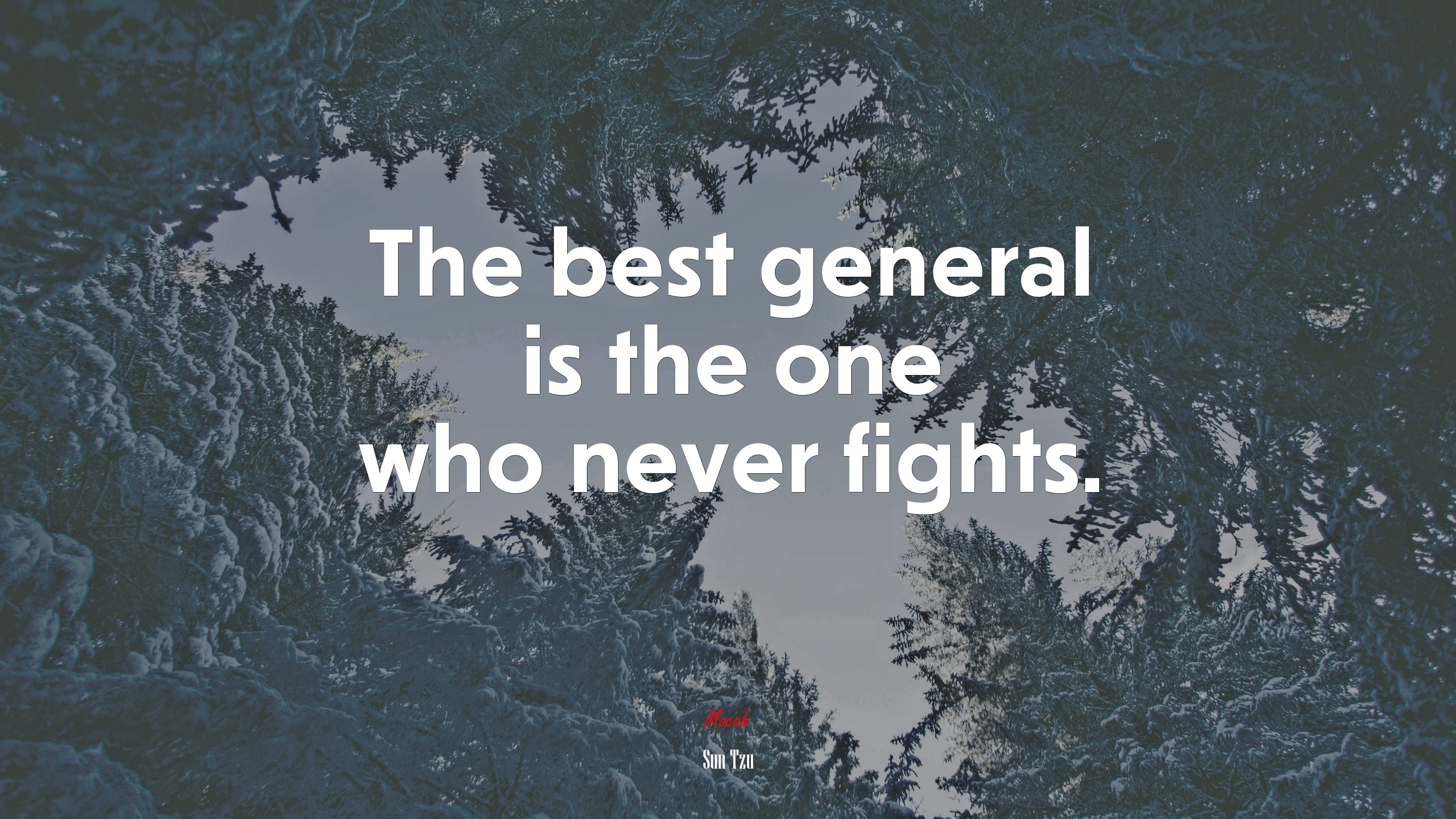 The best general is the one who never fights. | Sun Tzu quote HD Wallpaper