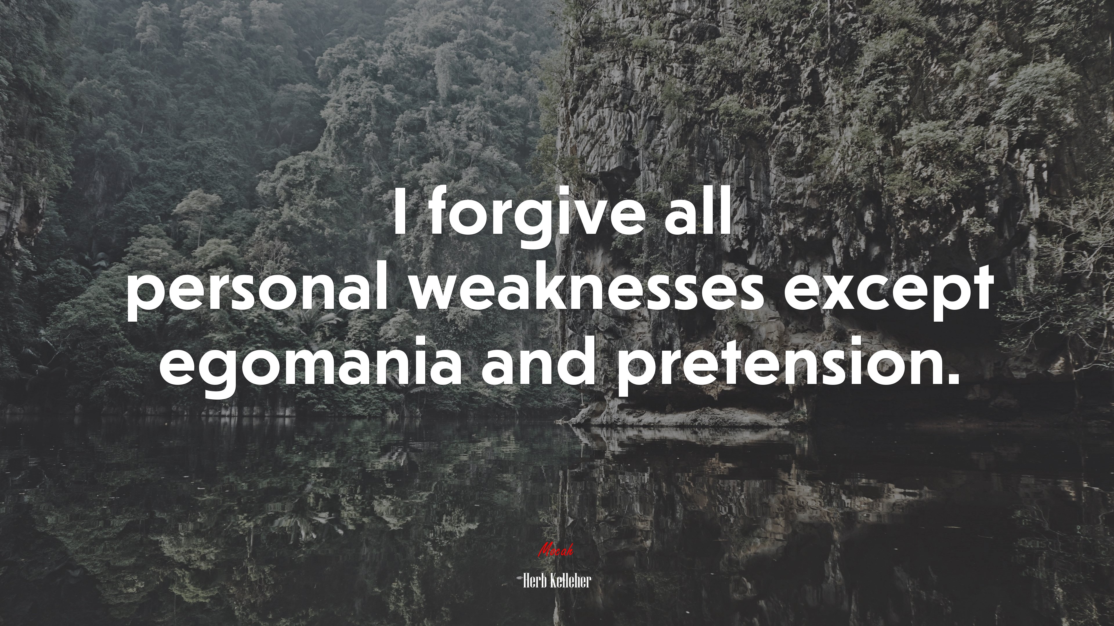 I forgive all personal weaknesses except egomania and pretension. | Herb Kelleher quote HD Wallpaper