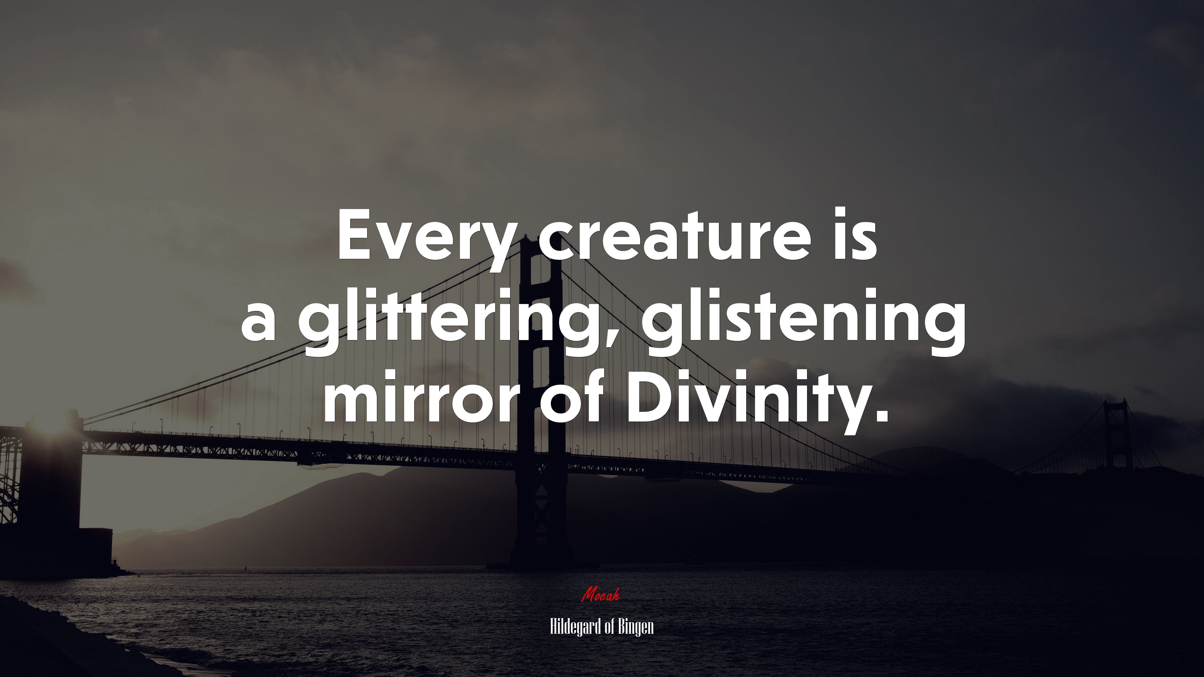 Every creature is a glittering, glistening mirror of Divinity. | Hildegard of Bingen quote HD Wallpaper