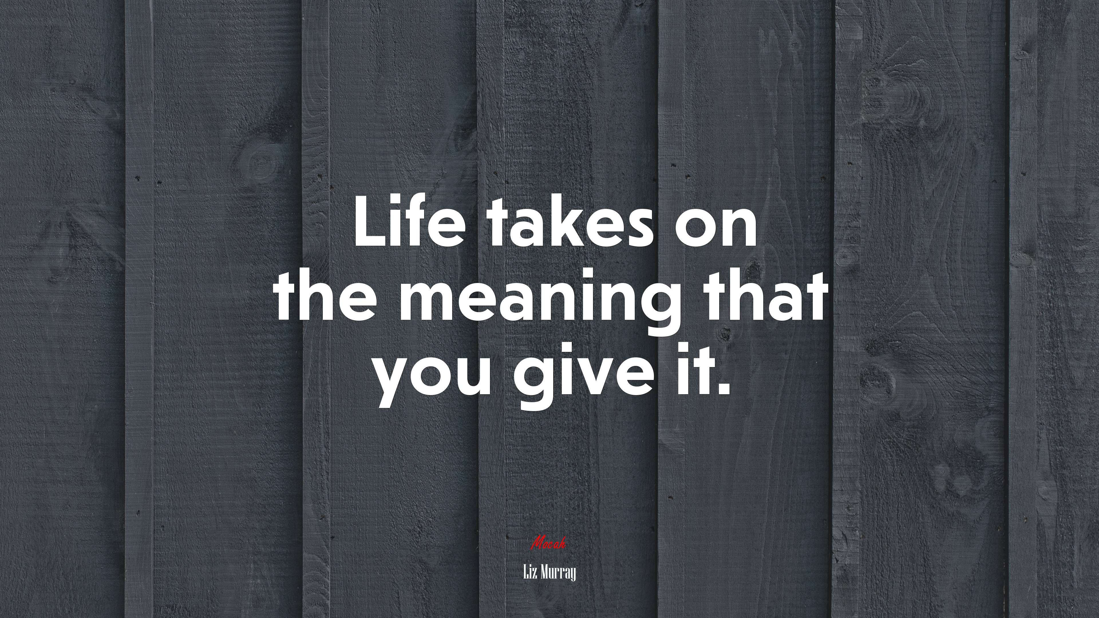 Life takes on the meaning that you give it. | Liz Murray quote HD Wallpaper
