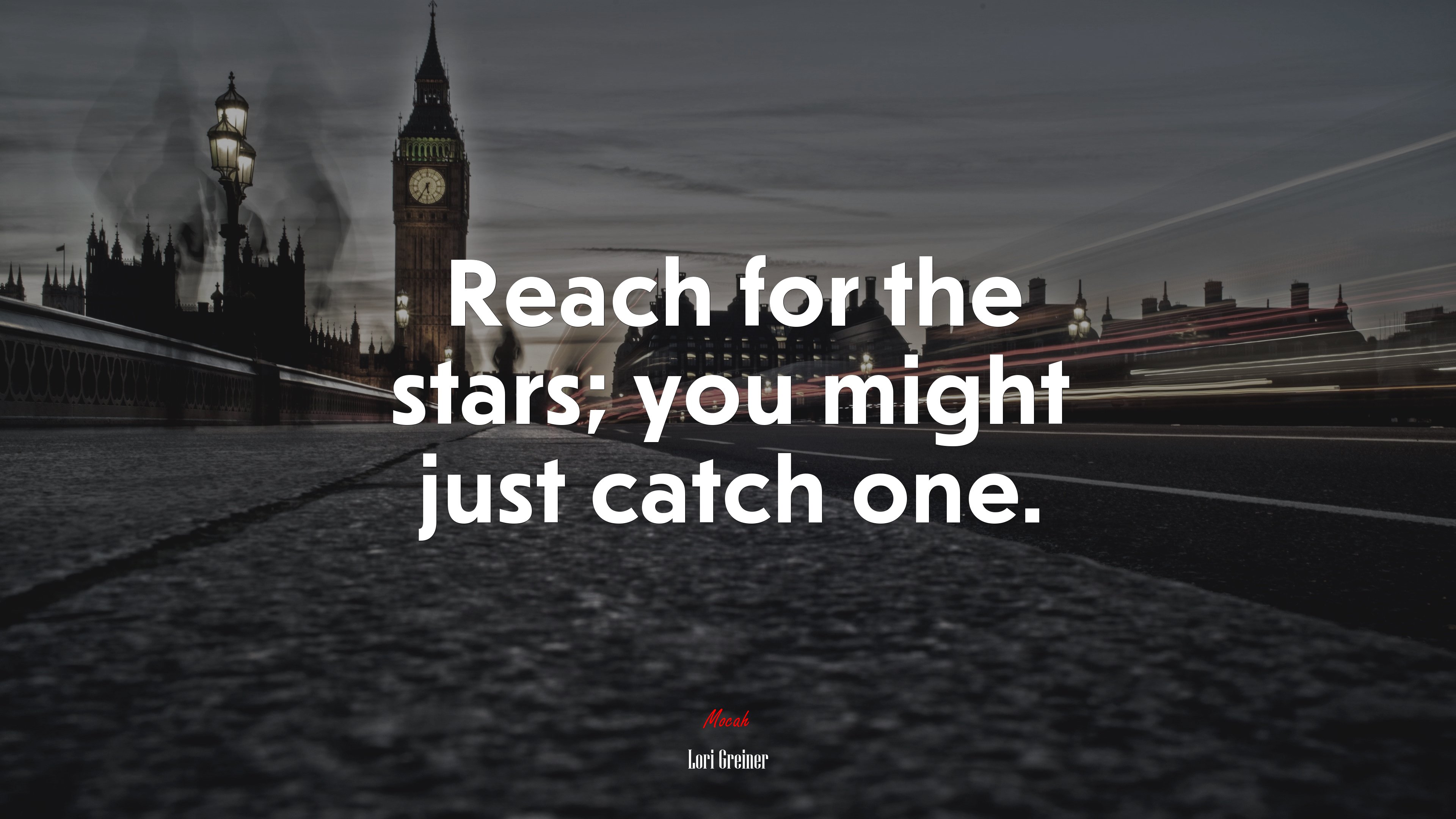 Reach for the stars; you might just catch one. | Lori Greiner quote HD Wallpaper